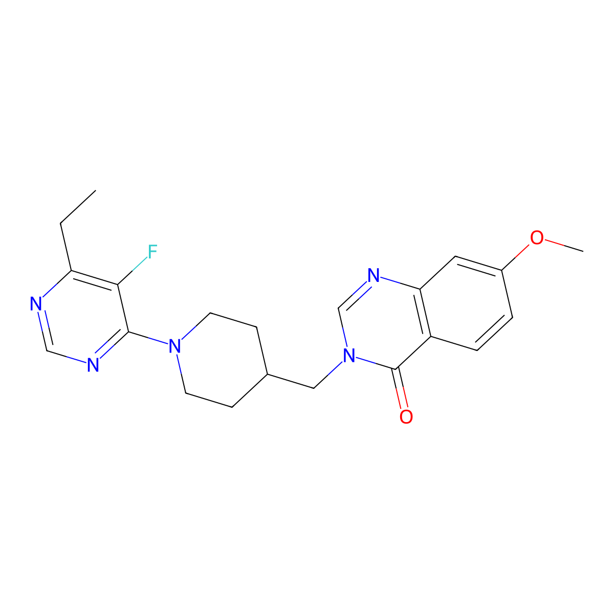 3-{[1-(6-Ethyl-5-fluoropyrimidin-4-yl)piperidin-4-yl]methyl}-7-methoxy-3,4-dihydroquinazolin-4-one molecular structure, CAS 2549039-83-8