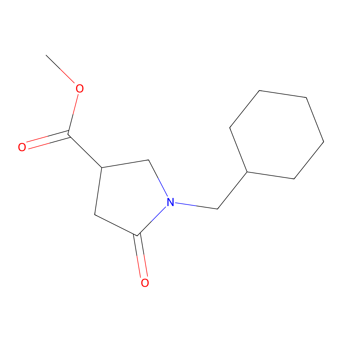 Methyl 1-(cyclohexylmethyl)-5-oxopyrrolidine-3-carboxylate molecular structure, CAS 2549039-85-0