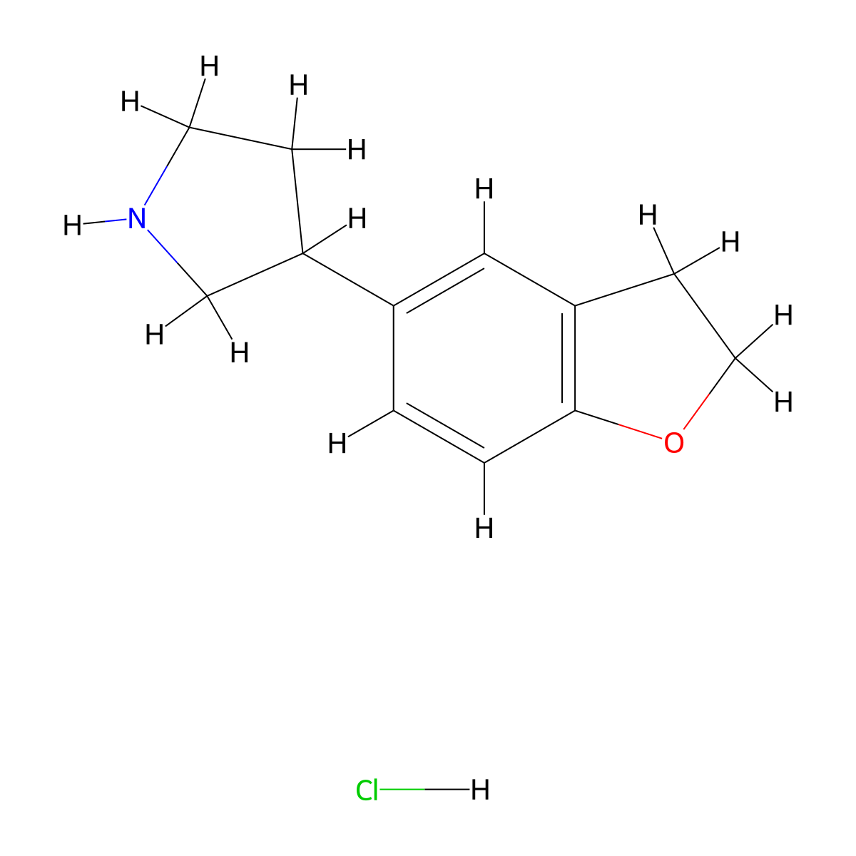 3-(2,3-Dihydro-1-benzofuran-5-yl)pyrrolidine hydrochloride molecular structure, CAS 2549039-89-4