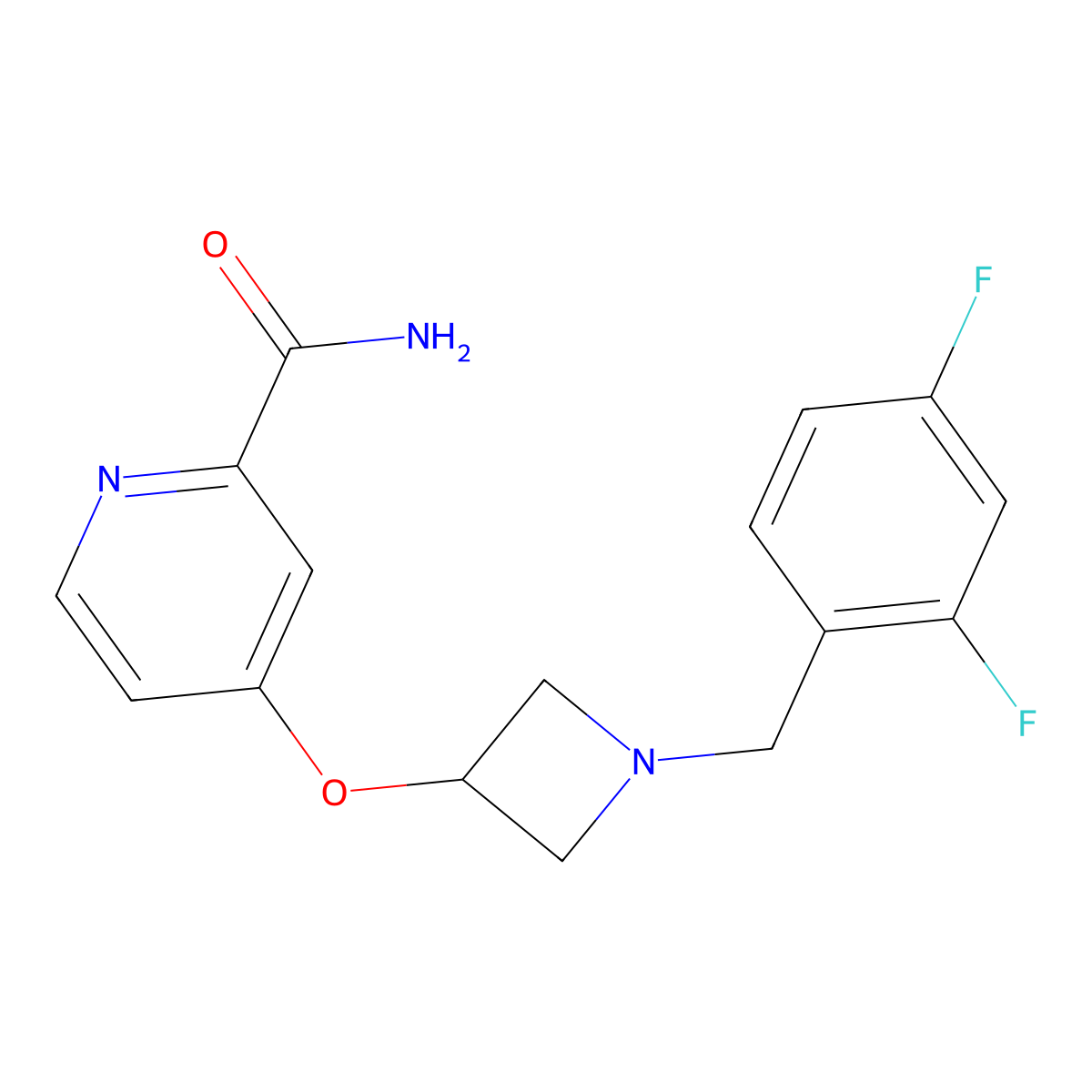 4-({1-[(2,4-Difluorophenyl)methyl]azetidin-3-yl}oxy)pyridine-2-carboxamide molecular structure, CAS 2549039-92-9