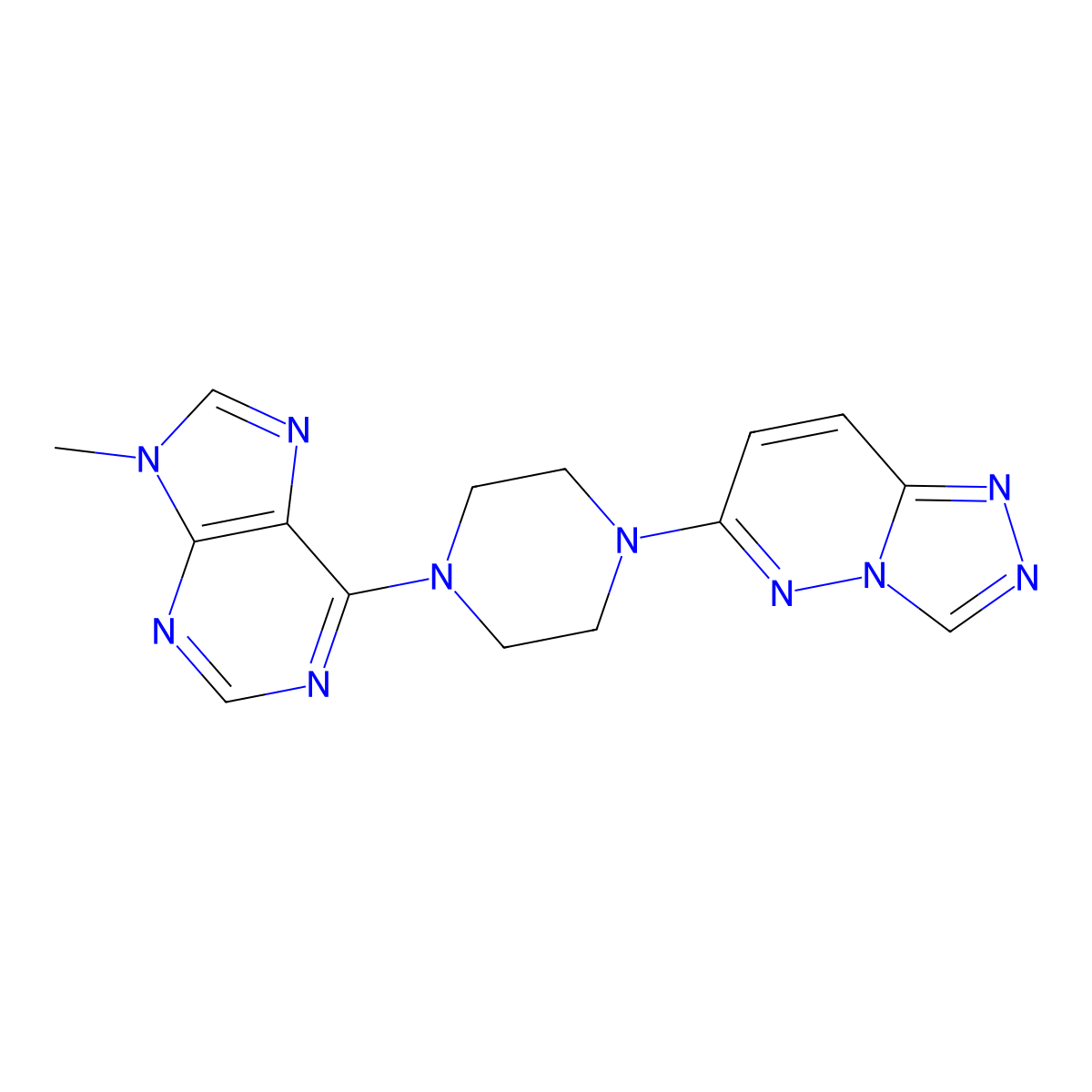 9-methyl-6-(4-{[1,2,4]triazolo[4,3-b]pyridazin-6-yl}piperazin-1-yl)-9H-purine molecular structure, CAS 2549040-09-5
