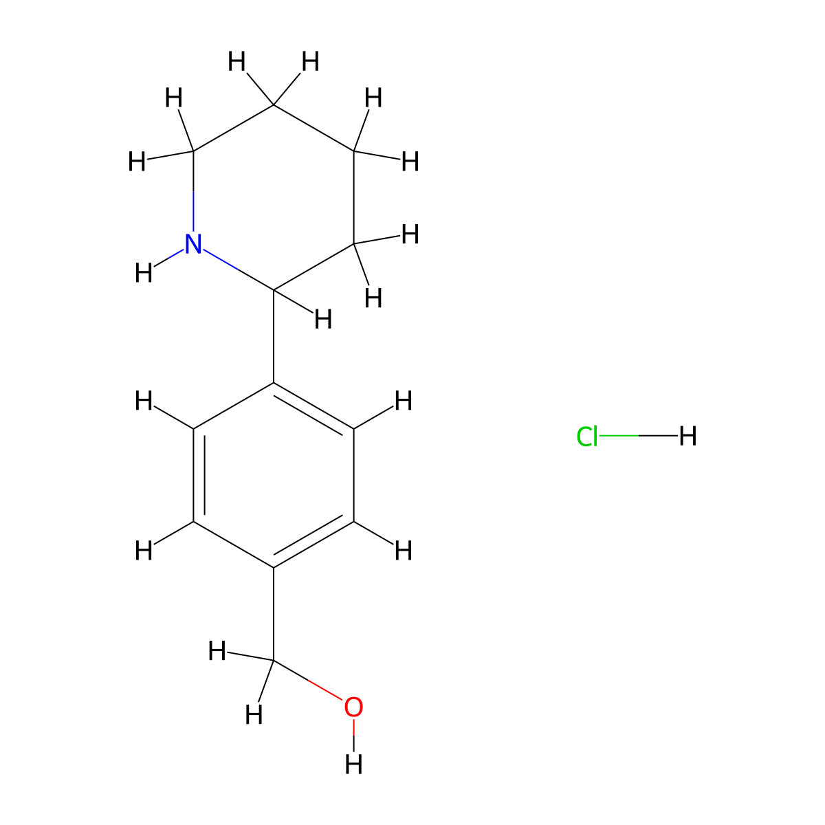 [4-(Piperidin-2-yl)phenyl]methanol hydrochloride molecular structure, CAS 2549040-26-6