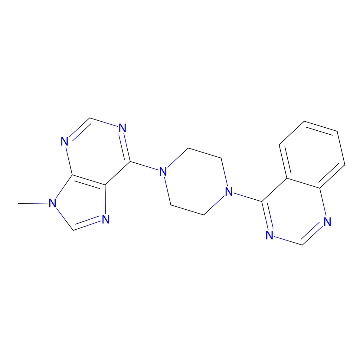 4-[4-(9-methyl-9H-purin-6-yl)piperazin-1-yl]quinazoline molecular structure, CAS 2549040-29-9