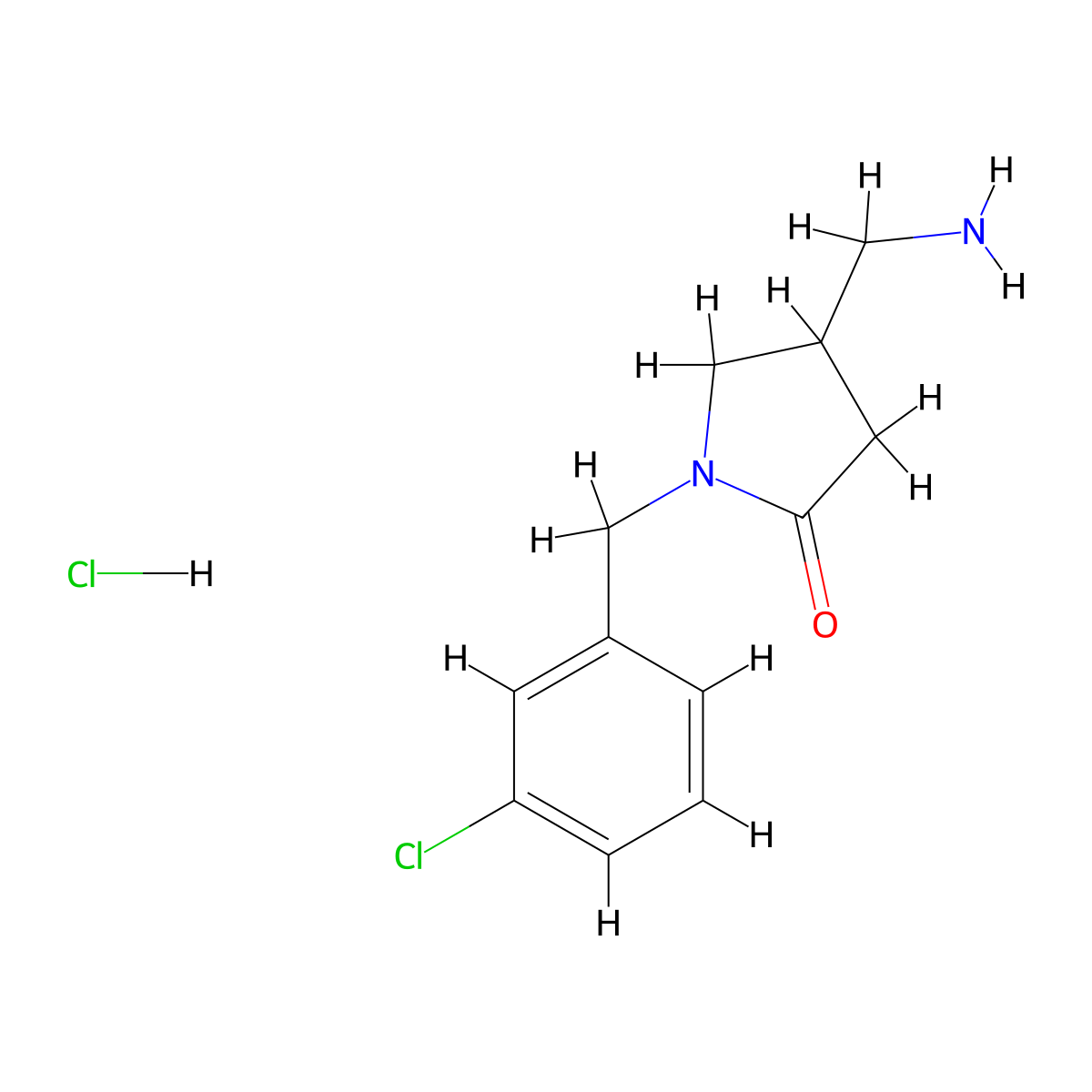 4-(Aminomethyl)-1-[(3-chlorophenyl)methyl]pyrrolidin-2-one hydrochloride molecular structure, CAS 2549040-37-9