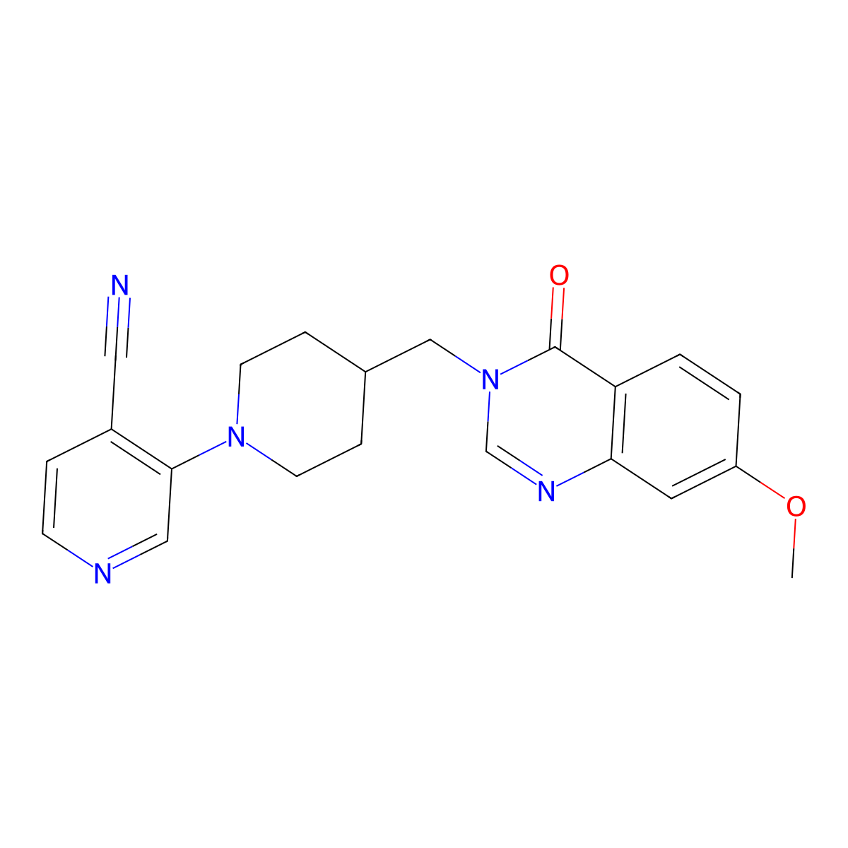 3-{4-[(7-Methoxy-4-oxo-3,4-dihydroquinazolin-3-yl)methyl]piperidin-1-yl}pyridine-4-carbonitrile molecular structure, CAS 2549040-46-0
