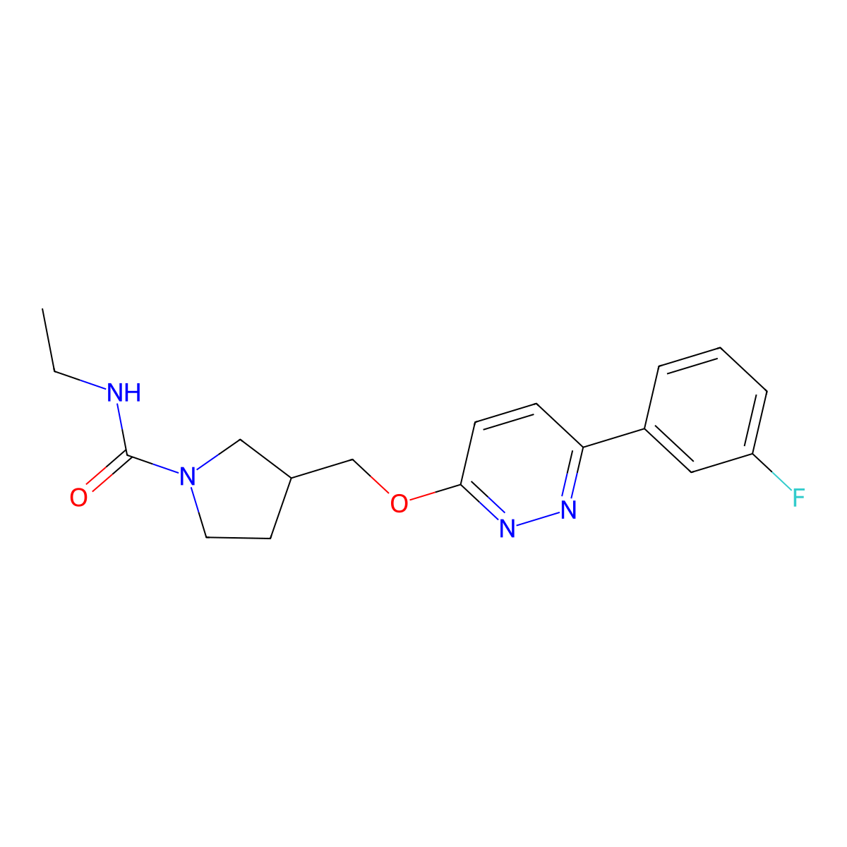 N-ethyl-3-({[6-(3-fluorophenyl)pyridazin-3-yl]oxy}methyl)pyrrolidine-1-carboxamide molecular structure, CAS 2549040-52-8