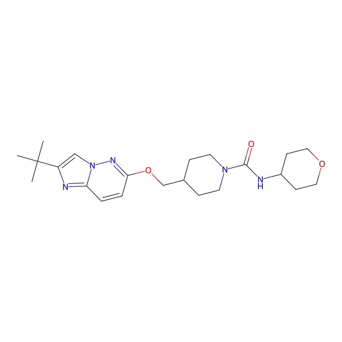 4-[({2-tert-butylimidazo[1,2-b]pyridazin-6-yl}oxy)methyl]-N-(oxan-4-yl)piperidine-1-carboxamide molecular structure, CAS 2549040-61-9