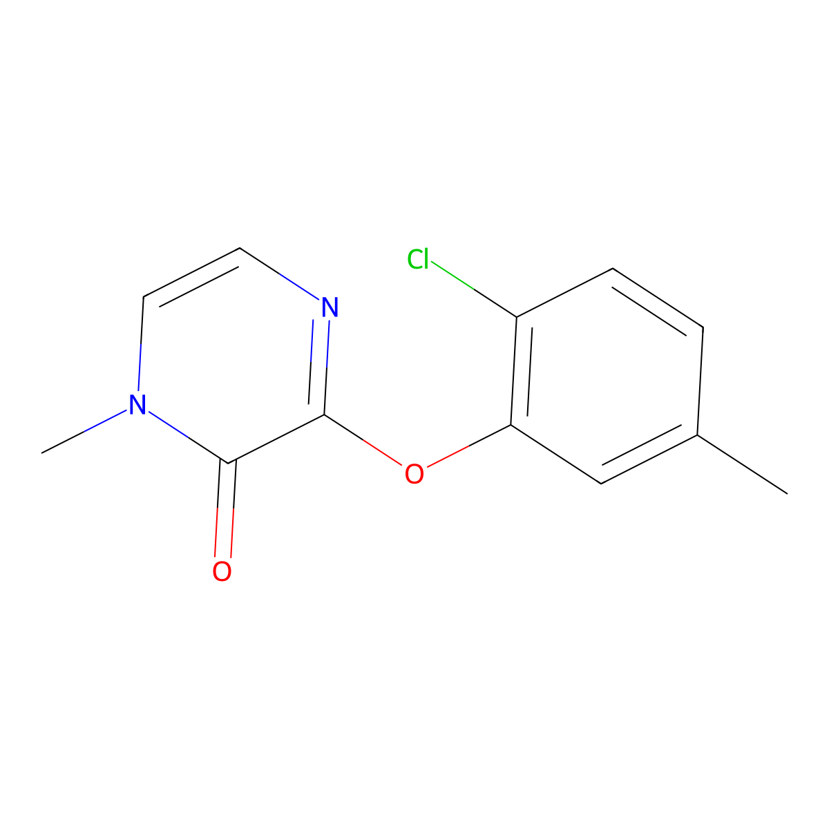 3-(2-Chloro-5-methylphenoxy)-1-methyl-1,2-dihydropyrazin-2-one molecular structure, CAS 2549040-69-7
