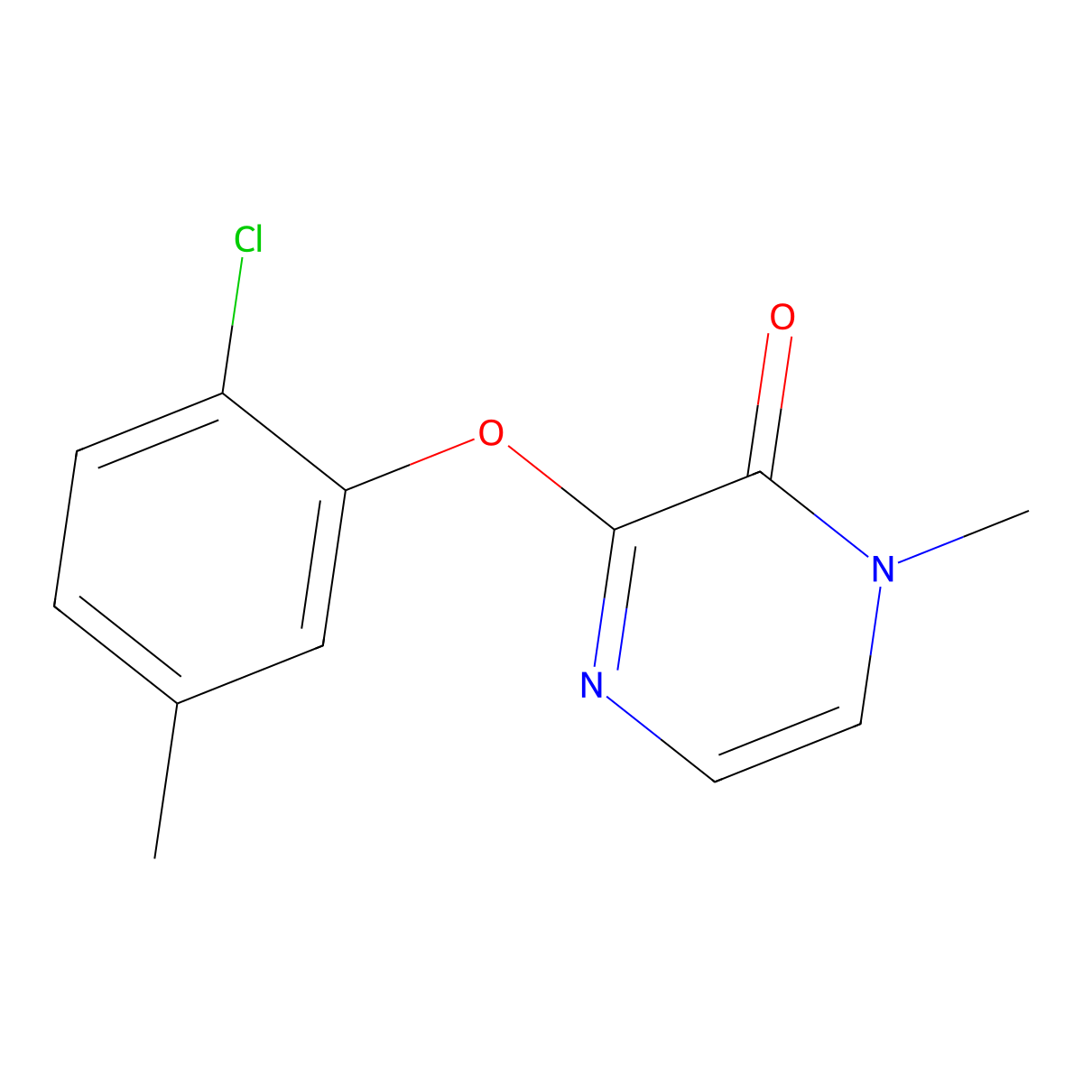 3-(2-Chloro-5-methylphenoxy)-1-methyl-1,2-dihydropyrazin-2-one molecular structure, CAS 2549040-69-7