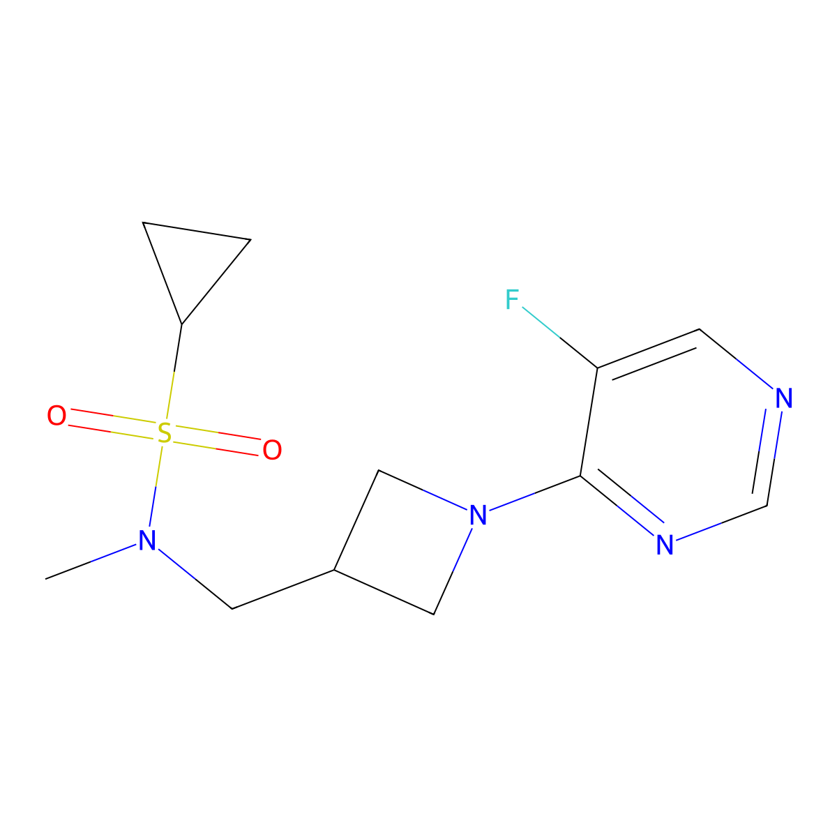 N-{[1-(5-fluoropyrimidin-4-yl)azetidin-3-yl]methyl}-N-methylcyclopropanesulfonamide molecular structure, CAS 2549040-78-8
