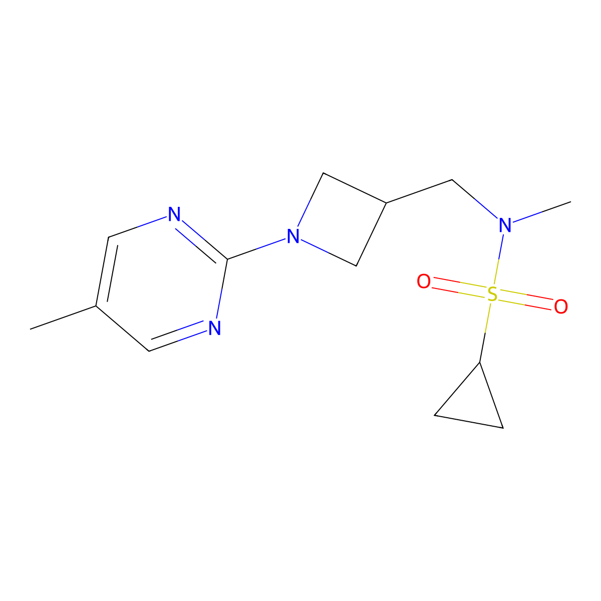 N-methyl-N-{[1-(5-methylpyrimidin-2-yl)azetidin-3-yl]methyl}cyclopropanesulfonamide molecular structure, CAS 2549040-83-5