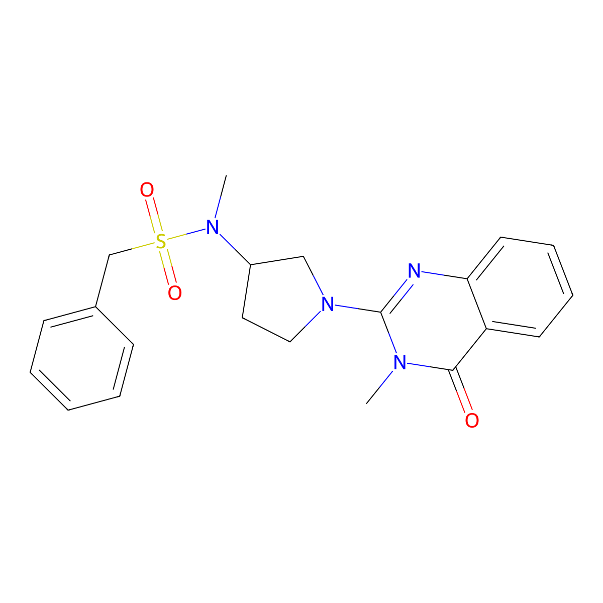 N-methyl-N-[1-(3-methyl-4-oxo-3,4-dihydroquinazolin-2-yl)pyrrolidin-3-yl]-1-phenylmethanesulfonamide molecular structure, CAS 2549040-92-6
