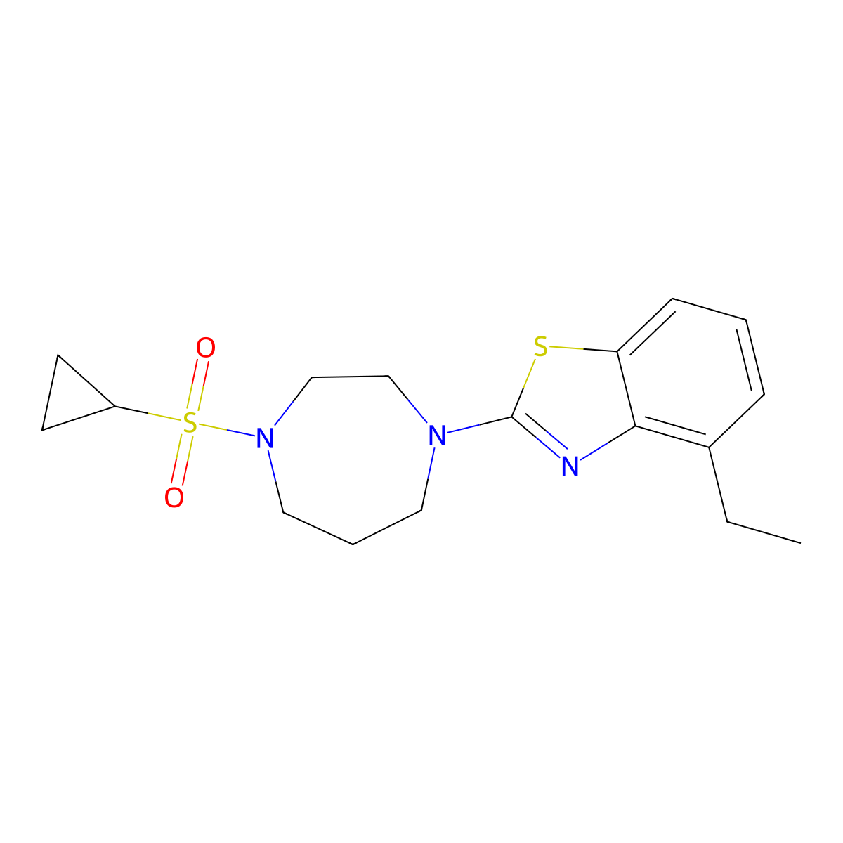 2-[4-(Cyclopropanesulfonyl)-1,4-diazepan-1-yl]-4-ethyl-1,3-benzothiazole molecular structure, CAS 2549040-93-7