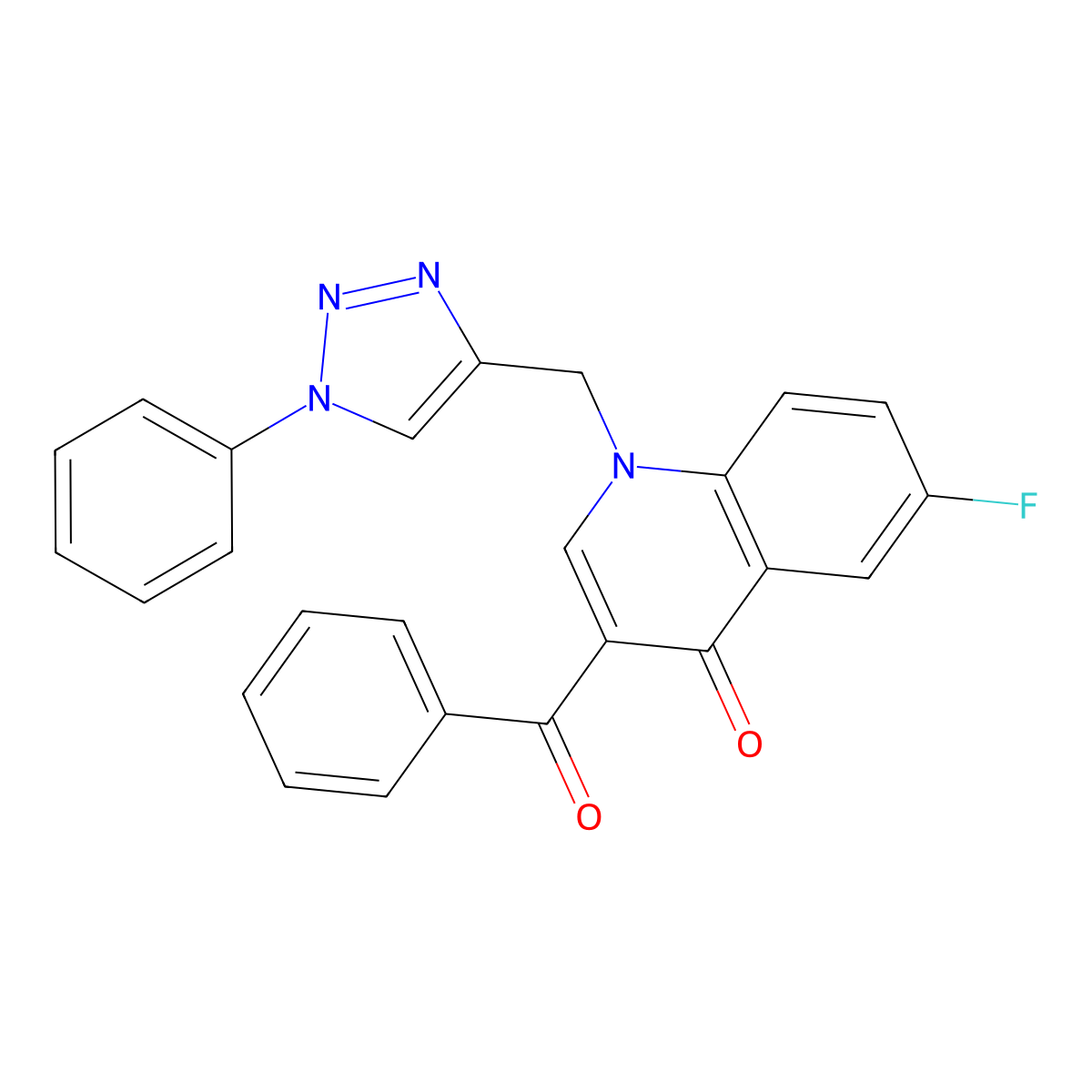 3-benzoyl-6-fluoro-1-[(1-phenyl-1H-1,2,3-triazol-4-yl)methyl]-1,4-dihydroquinolin-4-one molecular structure, CAS 2549041-02-1