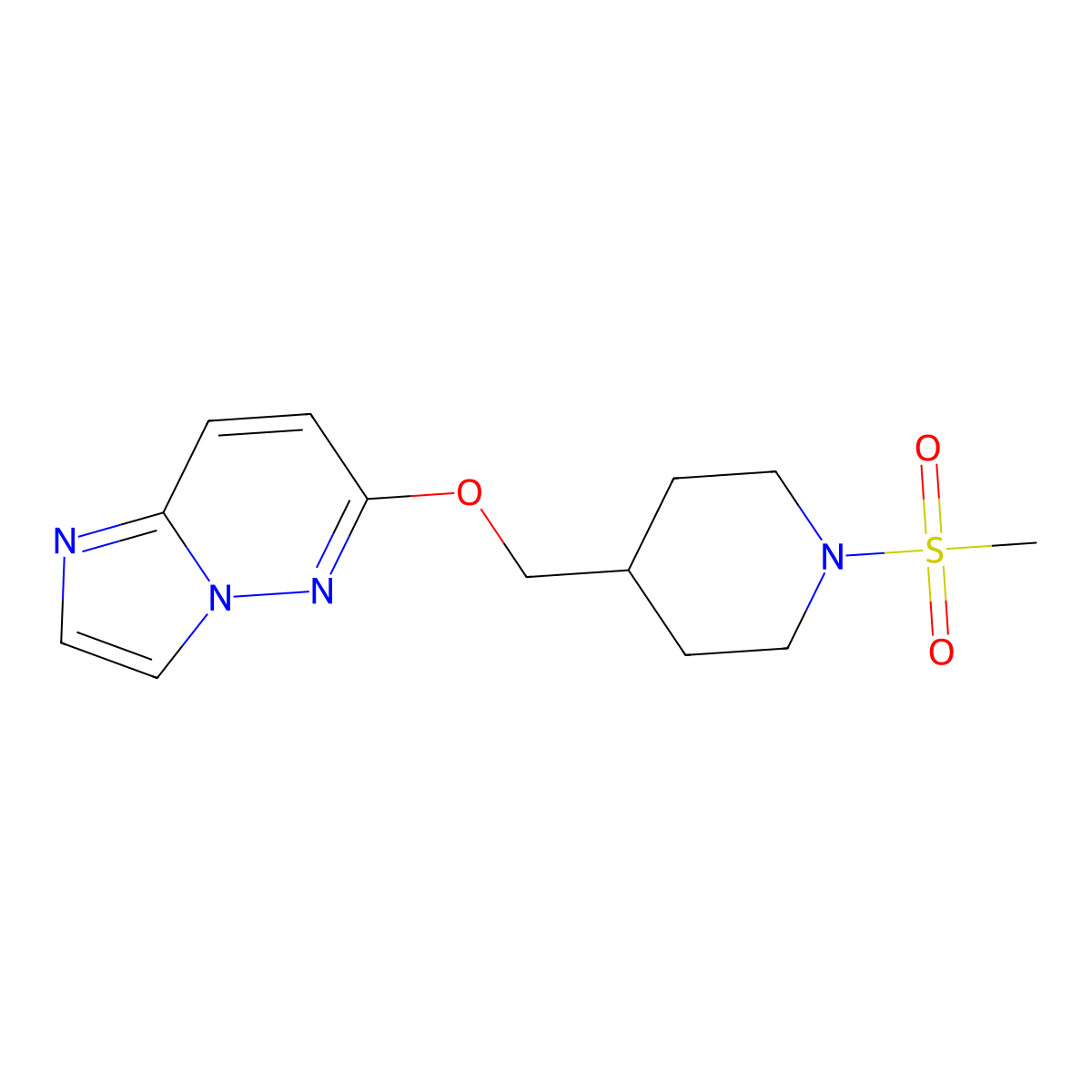 4-({Imidazo[1,2-b]pyridazin-6-yloxy}methyl)-1-methanesulfonylpiperidine molecular structure, CAS 2549041-04-3