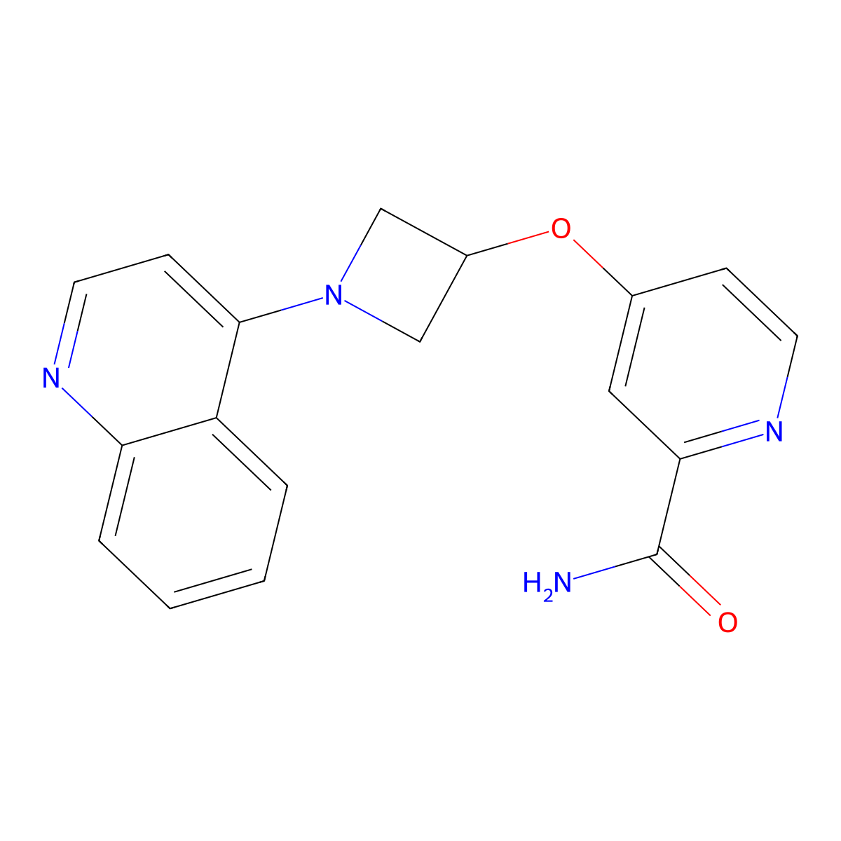 4-{[1-(Quinolin-4-yl)azetidin-3-yl]oxy}pyridine-2-carboxamide molecular structure, CAS 2549041-07-6