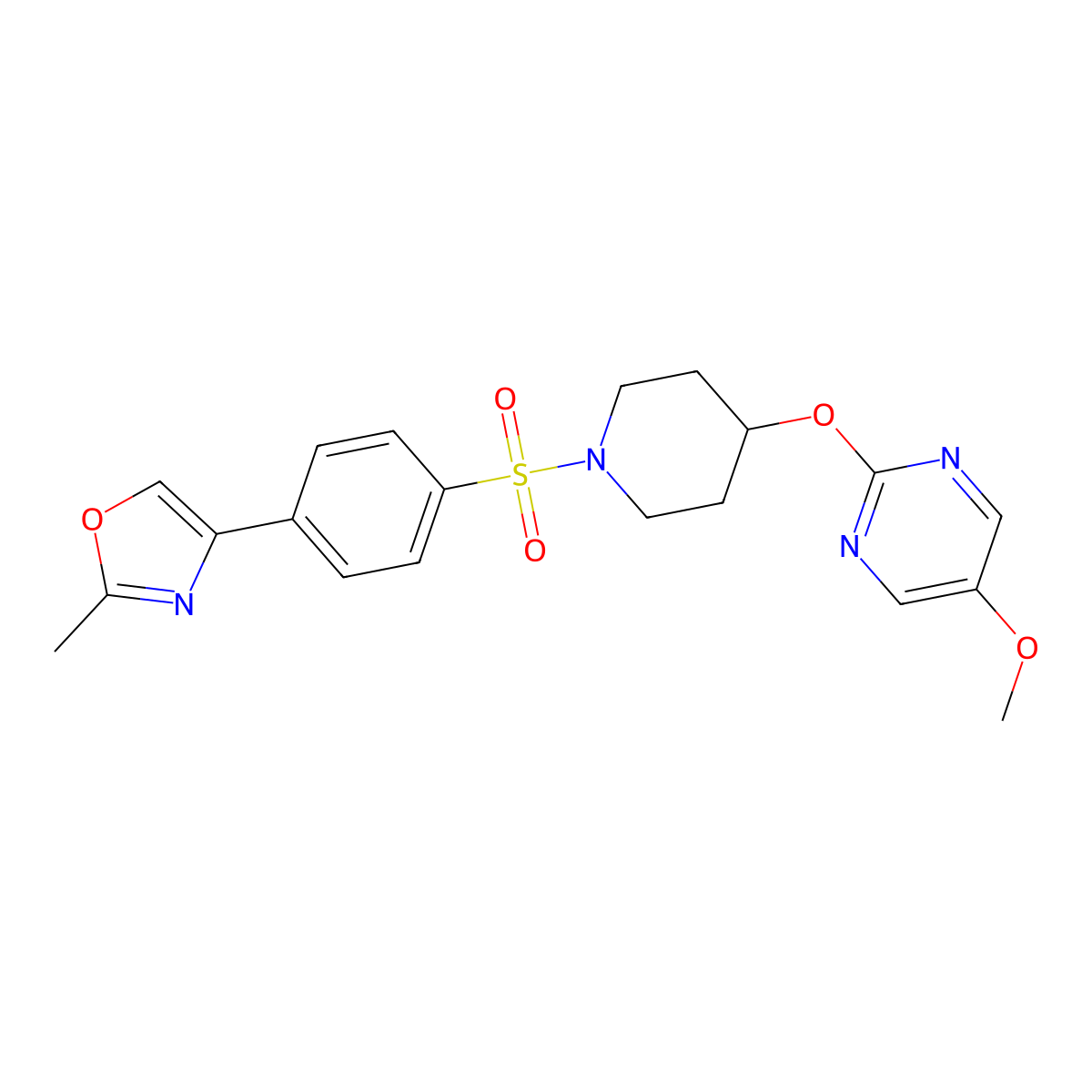 5-Methoxy-2-({1-[4-(2-methyl-1,3-oxazol-4-yl)benzenesulfonyl]piperidin-4-yl}oxy)pyrimidine molecular structure, CAS 2549041-11-2