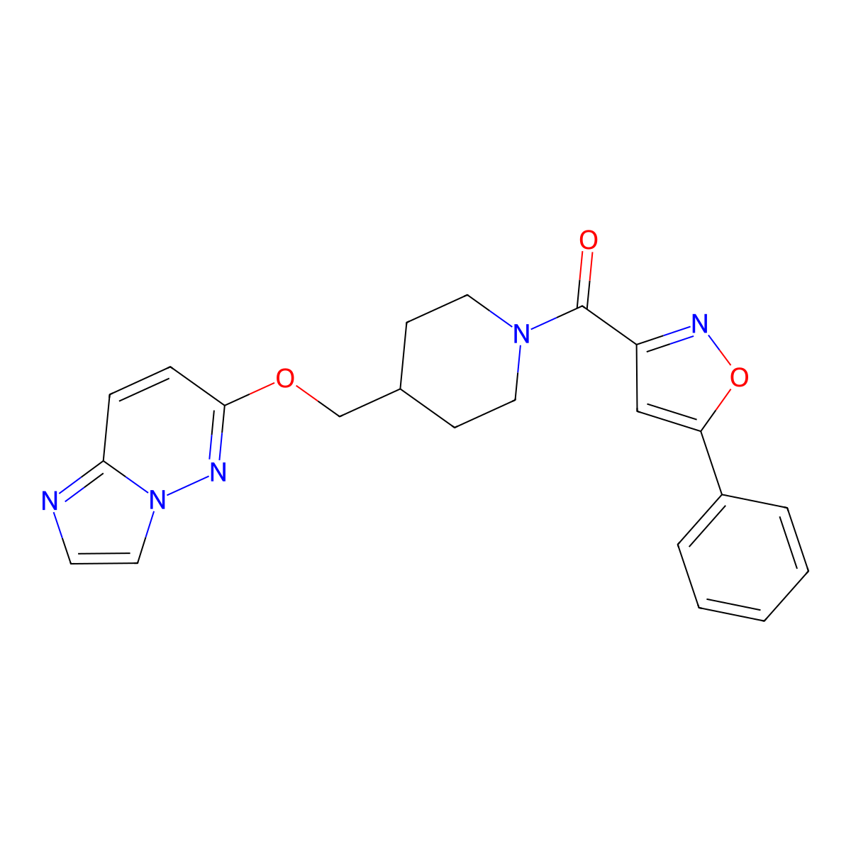 4-({Imidazo[1,2-b]pyridazin-6-yloxy}methyl)-1-(5-phenyl-1,2-oxazole-3-carbonyl)piperidine molecular structure, CAS 2549041-17-8