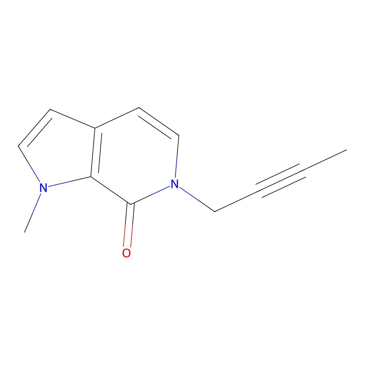 6-(but-2-yn-1-yl)-1-methyl-1H,6H,7H-pyrrolo[2,3-c]pyridin-7-one molecular structure, CAS 2549041-39-4