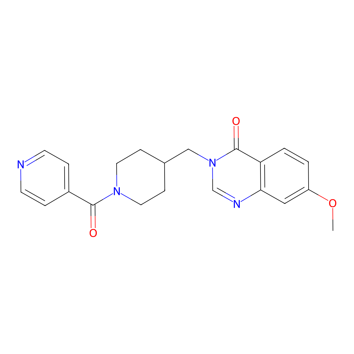 7-Methoxy-3-{[1-(pyridine-4-carbonyl)piperidin-4-yl]methyl}-3,4-dihydroquinazolin-4-one molecular structure, CAS 2549041-41-8
