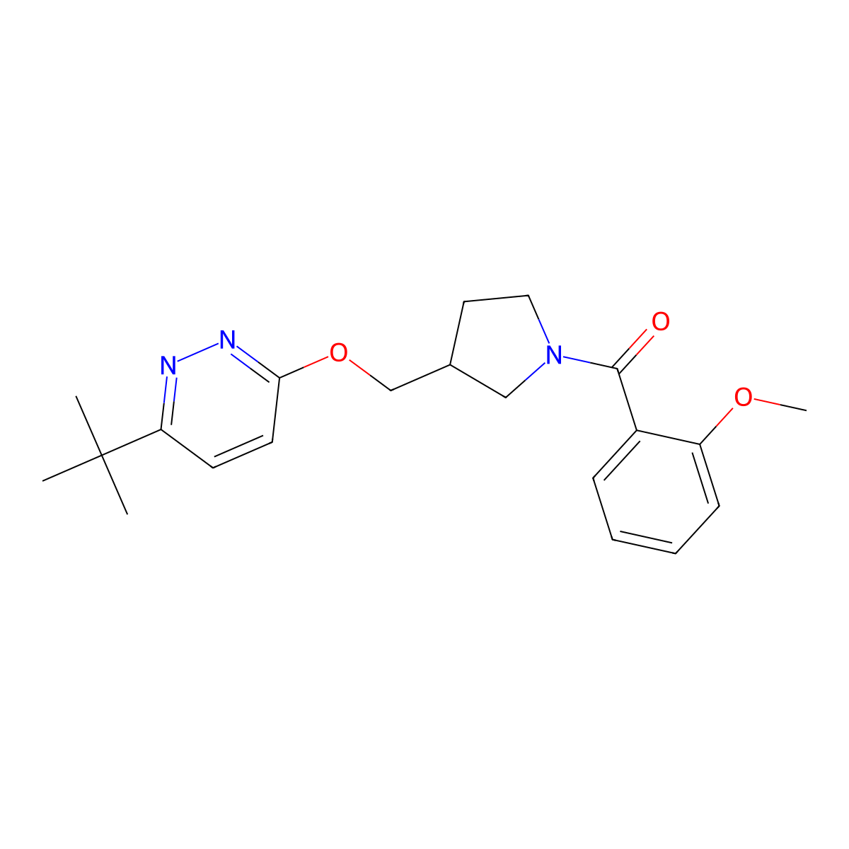 3-Tert-butyl-6-{[1-(2-methoxybenzoyl)pyrrolidin-3-yl]methoxy}pyridazine molecular structure, CAS 2549041-54-3