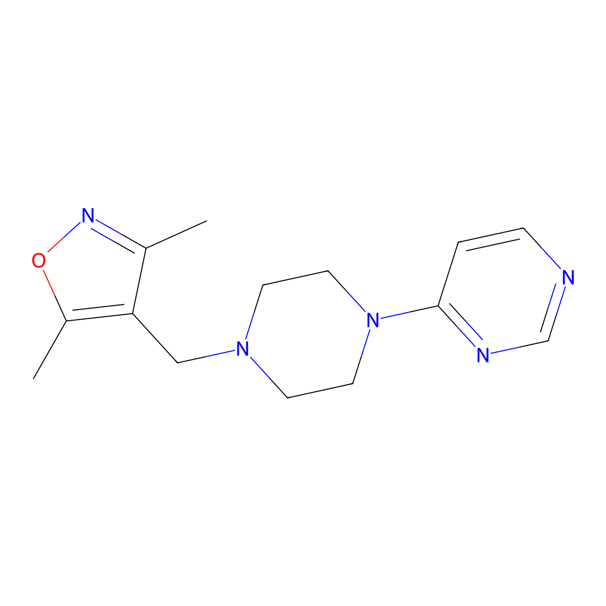 4-{4-[(3,5-Dimethyl-1,2-oxazol-4-yl)methyl]piperazin-1-yl}pyrimidine molecular structure, CAS 2549041-74-7
