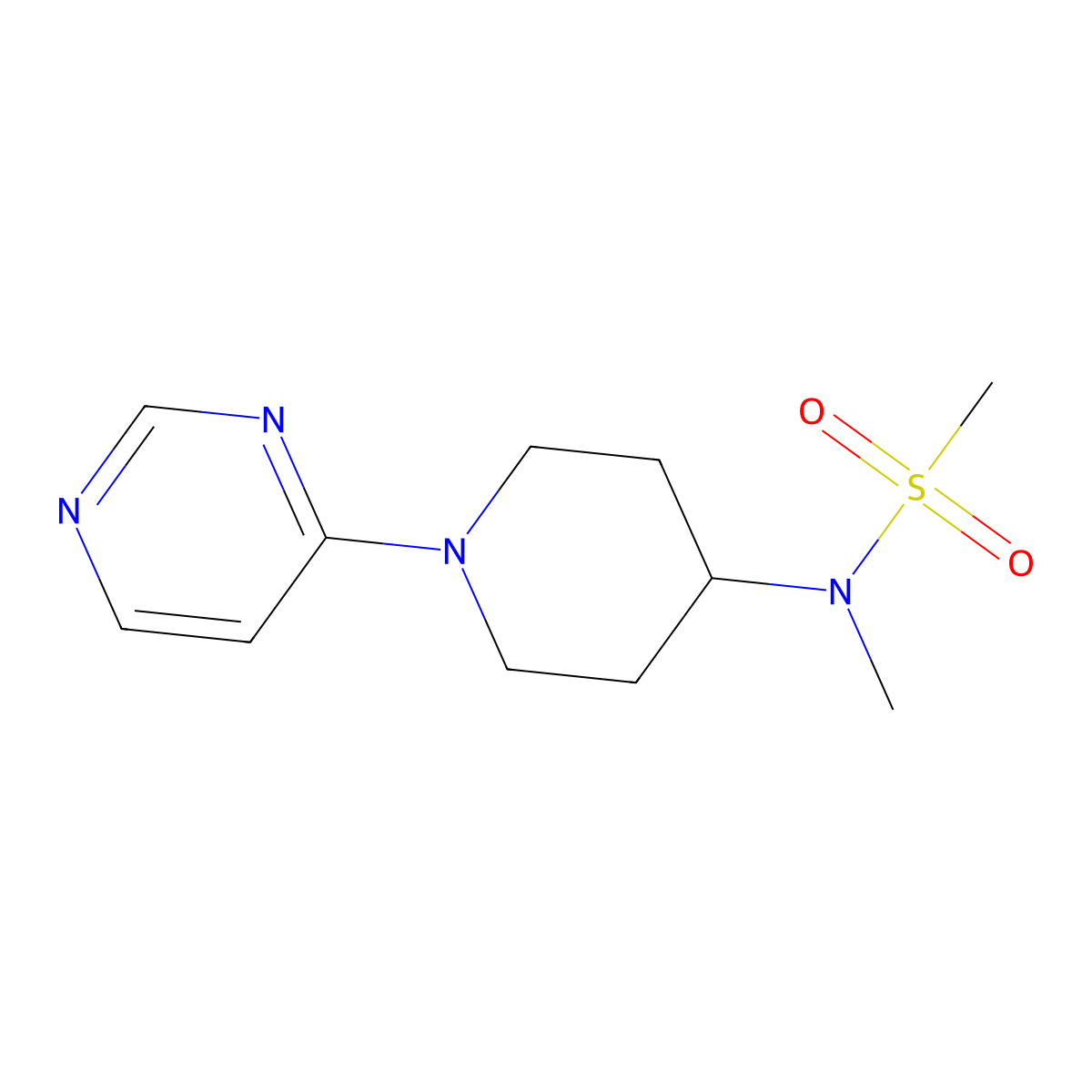 N-methyl-N-[1-(pyrimidin-4-yl)piperidin-4-yl]methanesulfonamide molecular structure, CAS 2549041-77-0