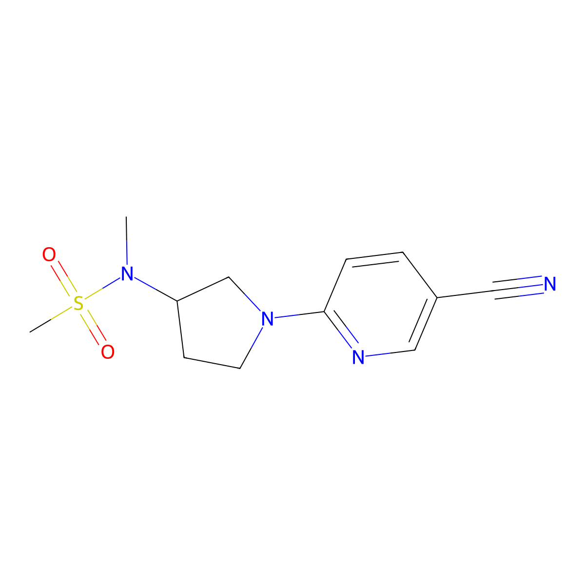 N-[1-(5-cyanopyridin-2-yl)pyrrolidin-3-yl]-N-methylmethanesulfonamide molecular structure, CAS 2549041-84-9