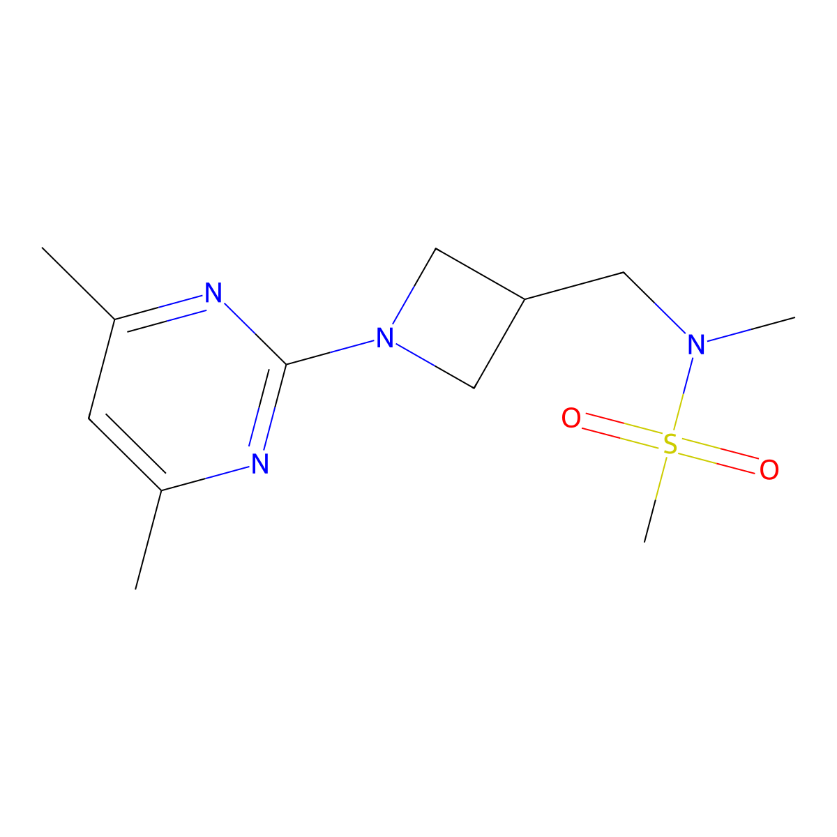 N-{[1-(4,6-dimethylpyrimidin-2-yl)azetidin-3-yl]methyl}-N-methylmethanesulfonamide molecular structure, CAS 2549041-88-3