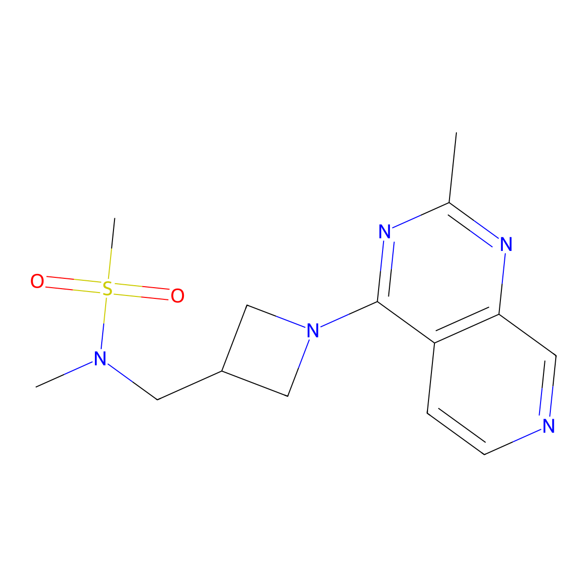 N-methyl-N-[(1-{2-methylpyrido[3,4-d]pyrimidin-4-yl}azetidin-3-yl)methyl]methanesulfonamide molecular structure, CAS 2549041-89-4