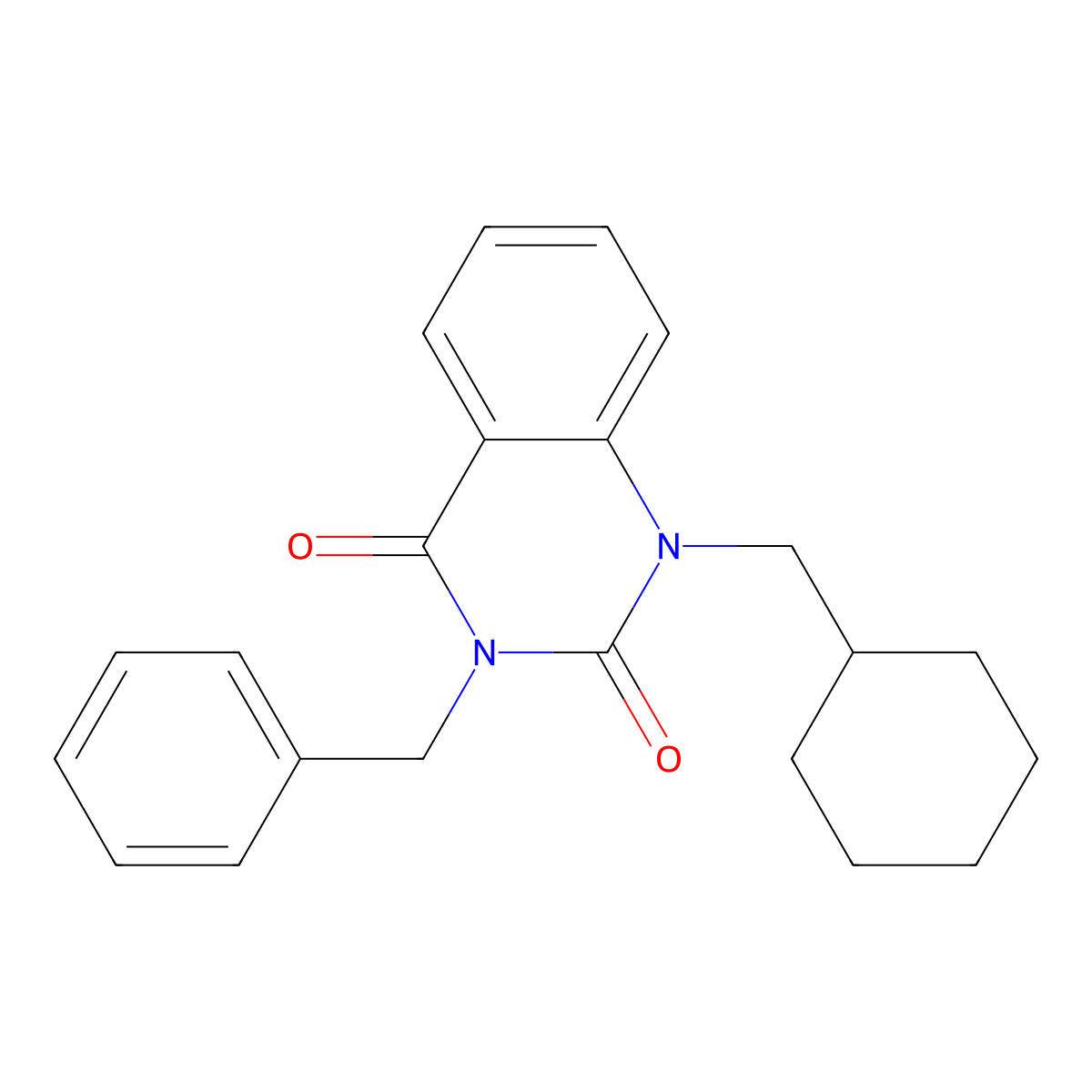 3-Benzyl-1-(cyclohexylmethyl)-1,2,3,4-tetrahydroquinazoline-2,4-dione molecular structure, CAS 2549041-91-8