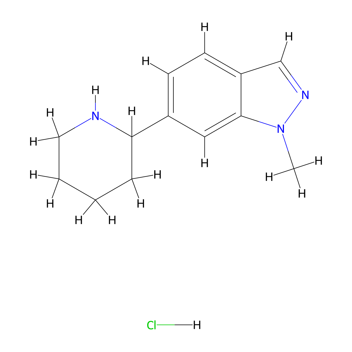 1-methyl-6-(piperidin-2-yl)-1H-indazole hydrochloride molecular structure, CAS 2549041-92-9
