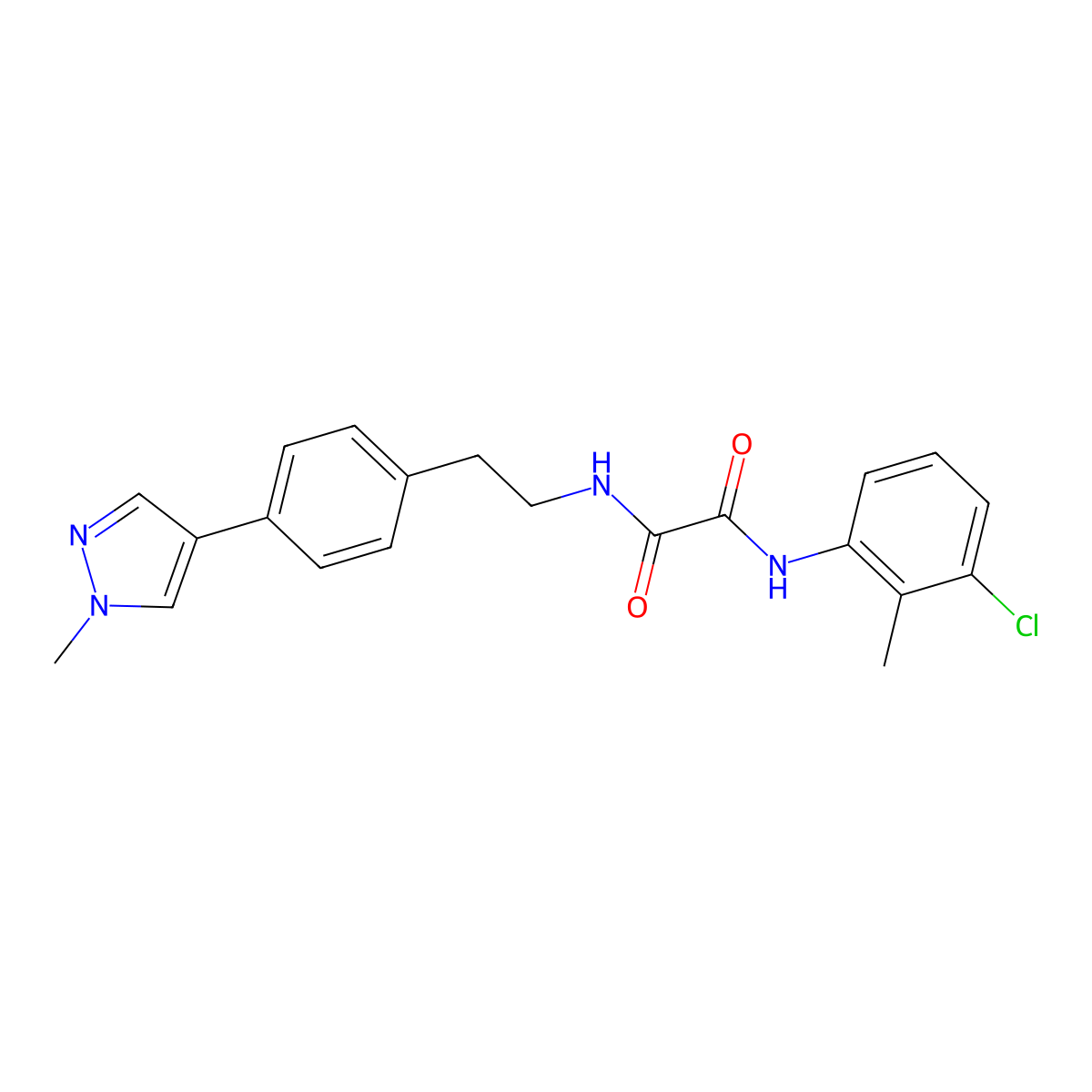 N-(3-chloro-2-methylphenyl)-N'-{2-[4-(1-methyl-1H-pyrazol-4-yl)phenyl]ethyl}ethanediamide molecular structure, CAS 2549042-01-3