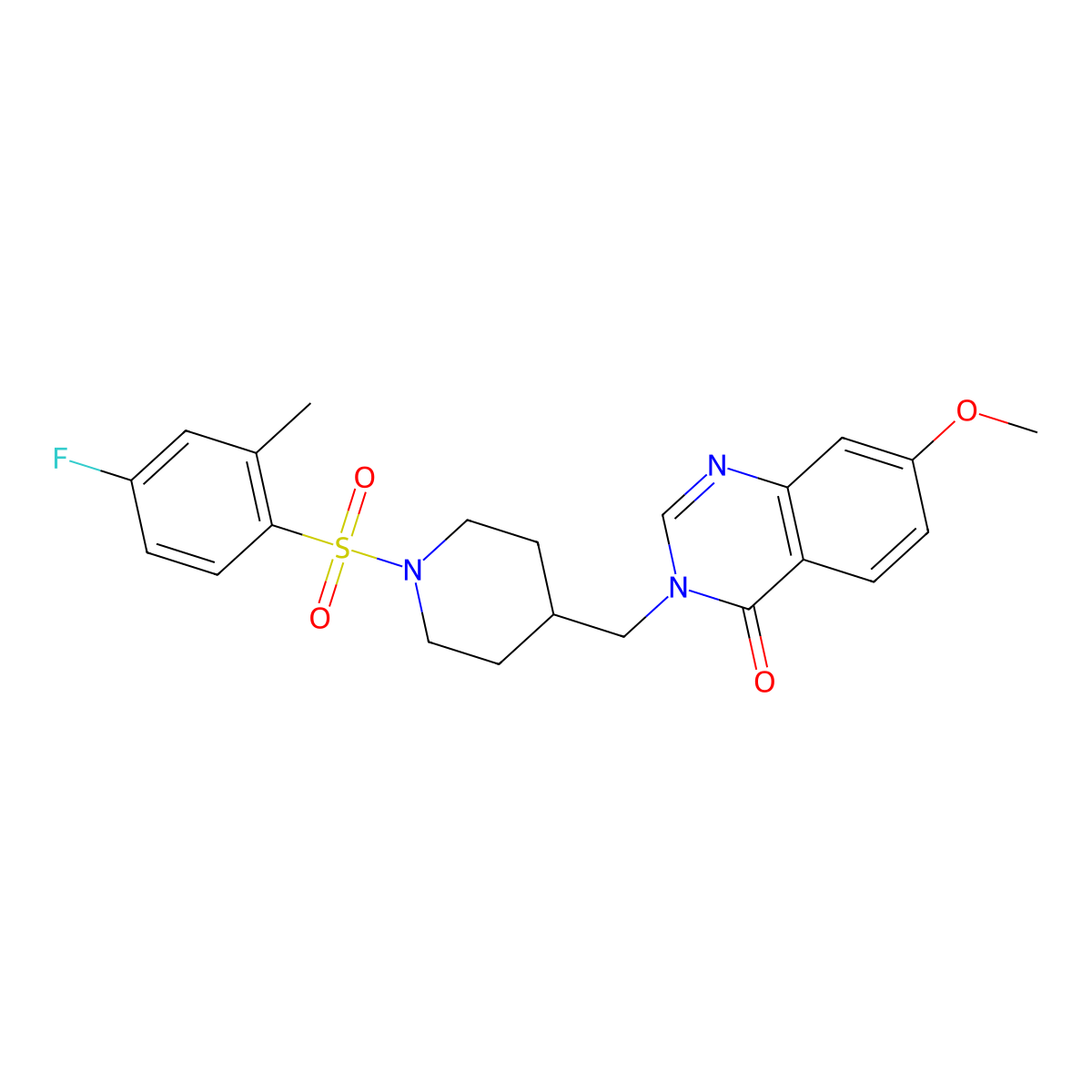 3-{[1-(4-Fluoro-2-methylbenzenesulfonyl)piperidin-4-yl]methyl}-7-methoxy-3,4-dihydroquinazolin-4-one molecular structure, CAS 2549042-04-6