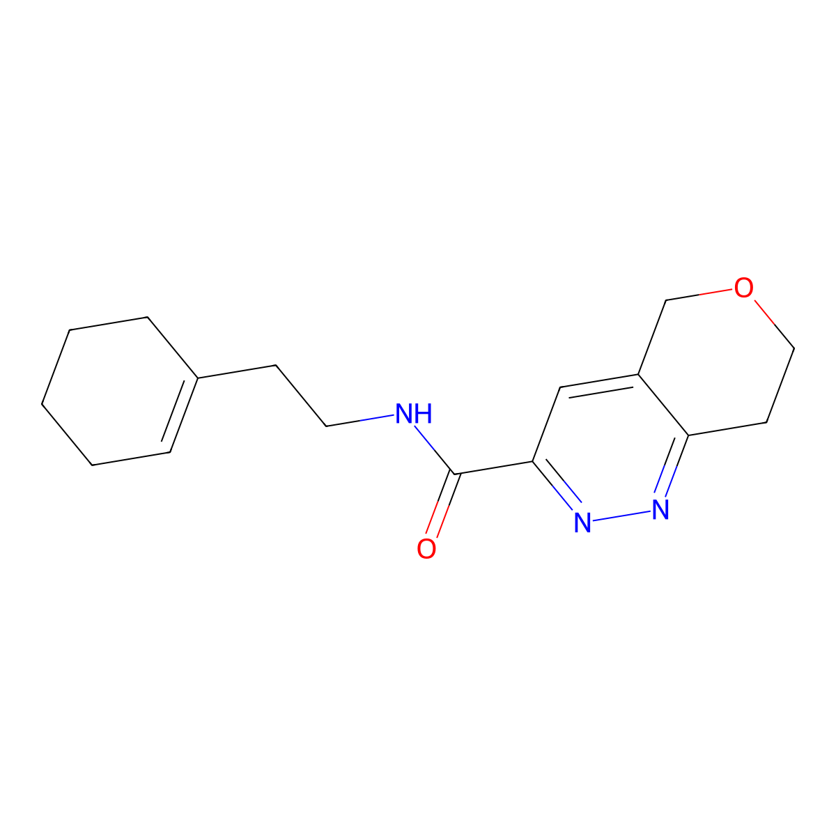 N-[2-(cyclohex-1-en-1-yl)ethyl]-5H,7H,8H-pyrano[4,3-c]pyridazine-3-carboxamide molecular structure, CAS 2549042-08-0