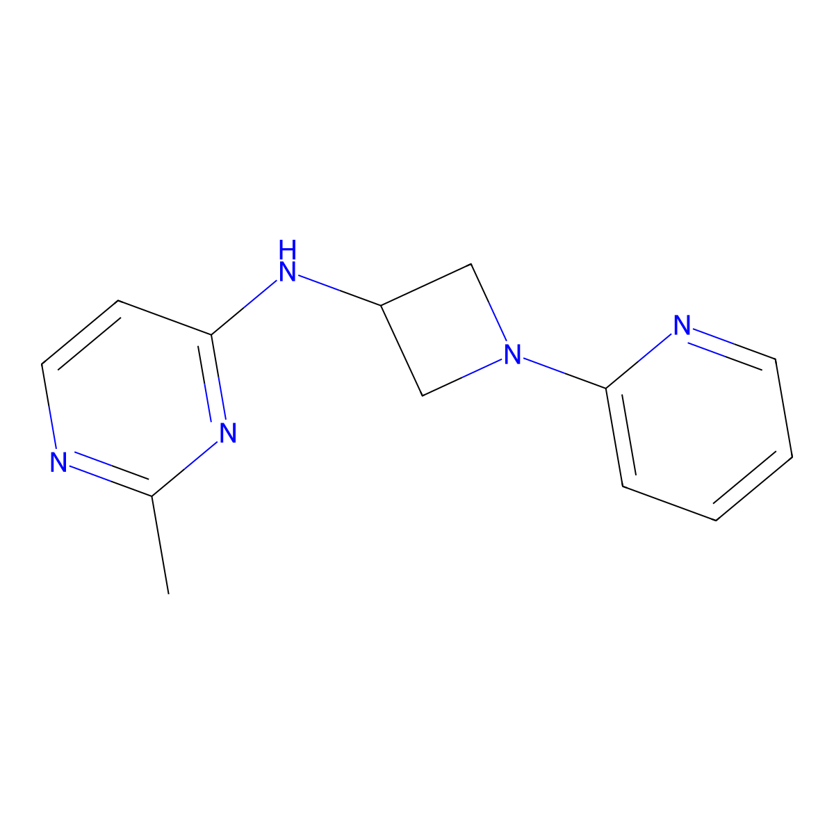 2-methyl-N-[1-(pyridin-2-yl)azetidin-3-yl]pyrimidin-4-amine molecular structure, CAS 2549042-12-6