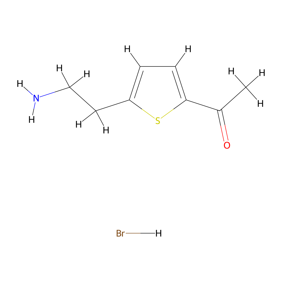 1-[5-(2-Aminoethyl)thiophen-2-yl]ethan-1-one hydrobromide molecular structure, CAS 2549042-20-6