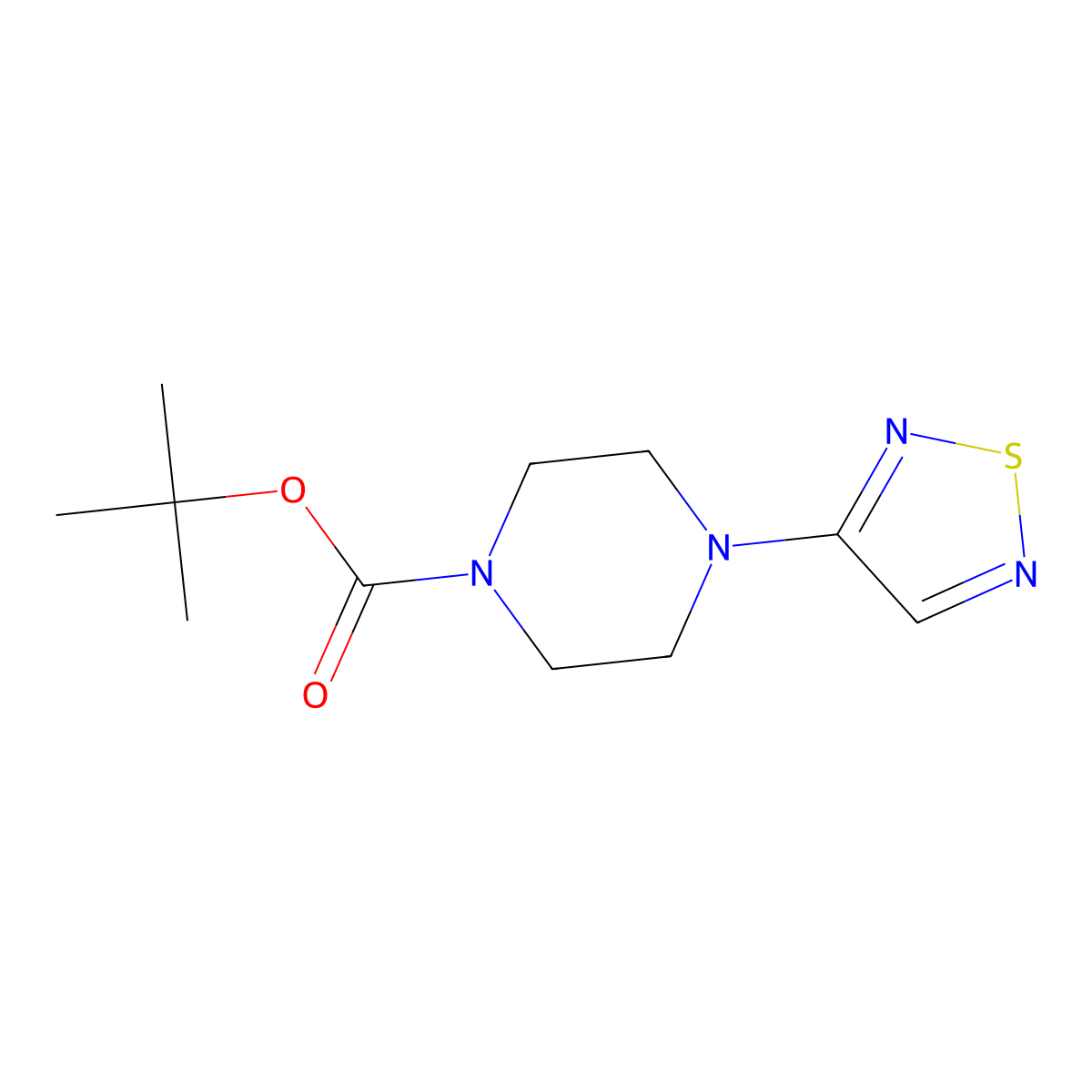 Tert-butyl 4-(1,2,5-thiadiazol-3-yl)piperazine-1-carboxylate molecular structure, CAS 2549042-21-7