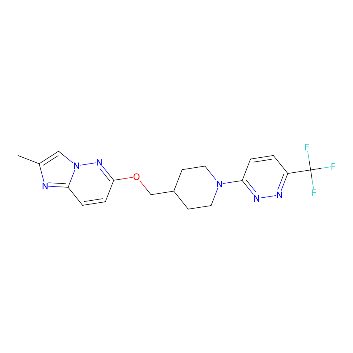 3-{4-[({2-Methylimidazo[1,2-b]pyridazin-6-yl}oxy)methyl]piperidin-1-yl}-6-(trifluoromethyl)pyridazine molecular structure, CAS 2549042-24-0