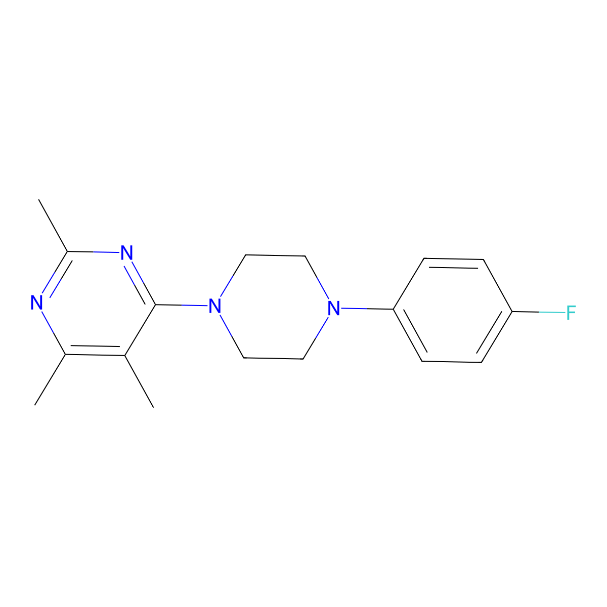 4-[4-(4-Fluorophenyl)piperazin-1-yl]-2,5,6-trimethylpyrimidine molecular structure, CAS 2549042-55-7