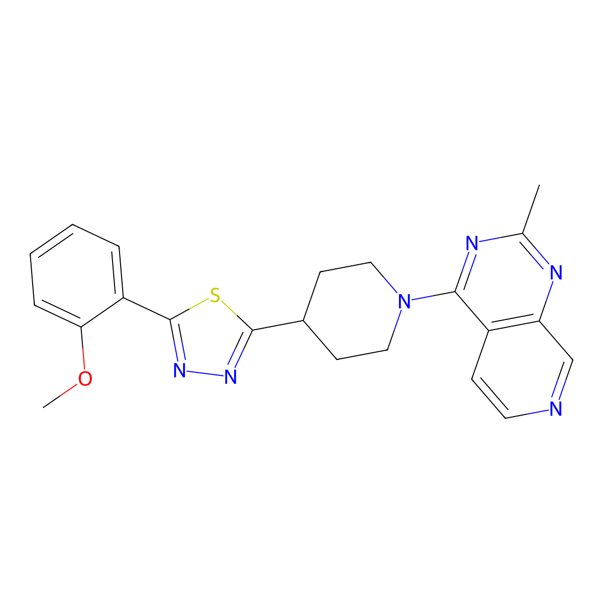 4-[5-(2-Methoxyphenyl)-1,3,4-thiadiazol-2-yl]-1-{2-methylpyrido[3,4-d]pyrimidin-4-yl}piperidine molecular structure, CAS 2549042-57-9