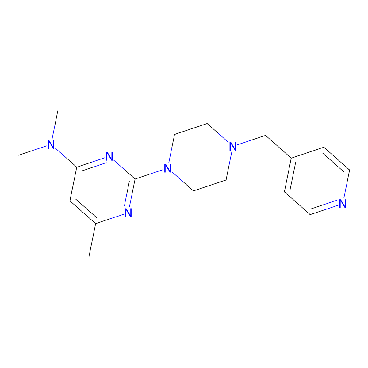 N,N,6-trimethyl-2-{4-[(pyridin-4-yl)methyl]piperazin-1-yl}pyrimidin-4-amine molecular structure, CAS 2549042-59-1