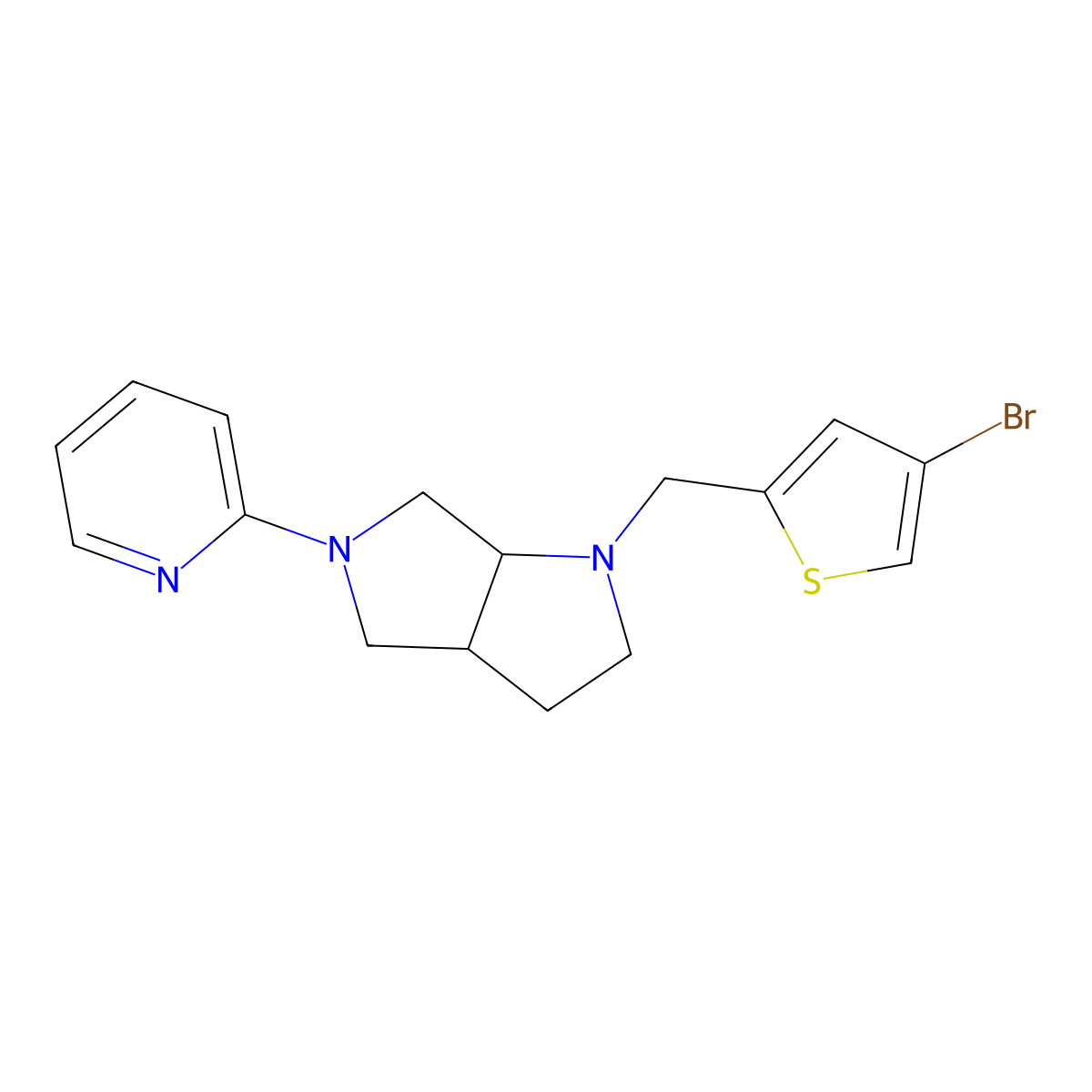 2-{1-[(4-Bromothiophen-2-yl)methyl]-octahydropyrrolo[2,3-c]pyrrol-5-yl}pyridine molecular structure, CAS 2549042-65-9