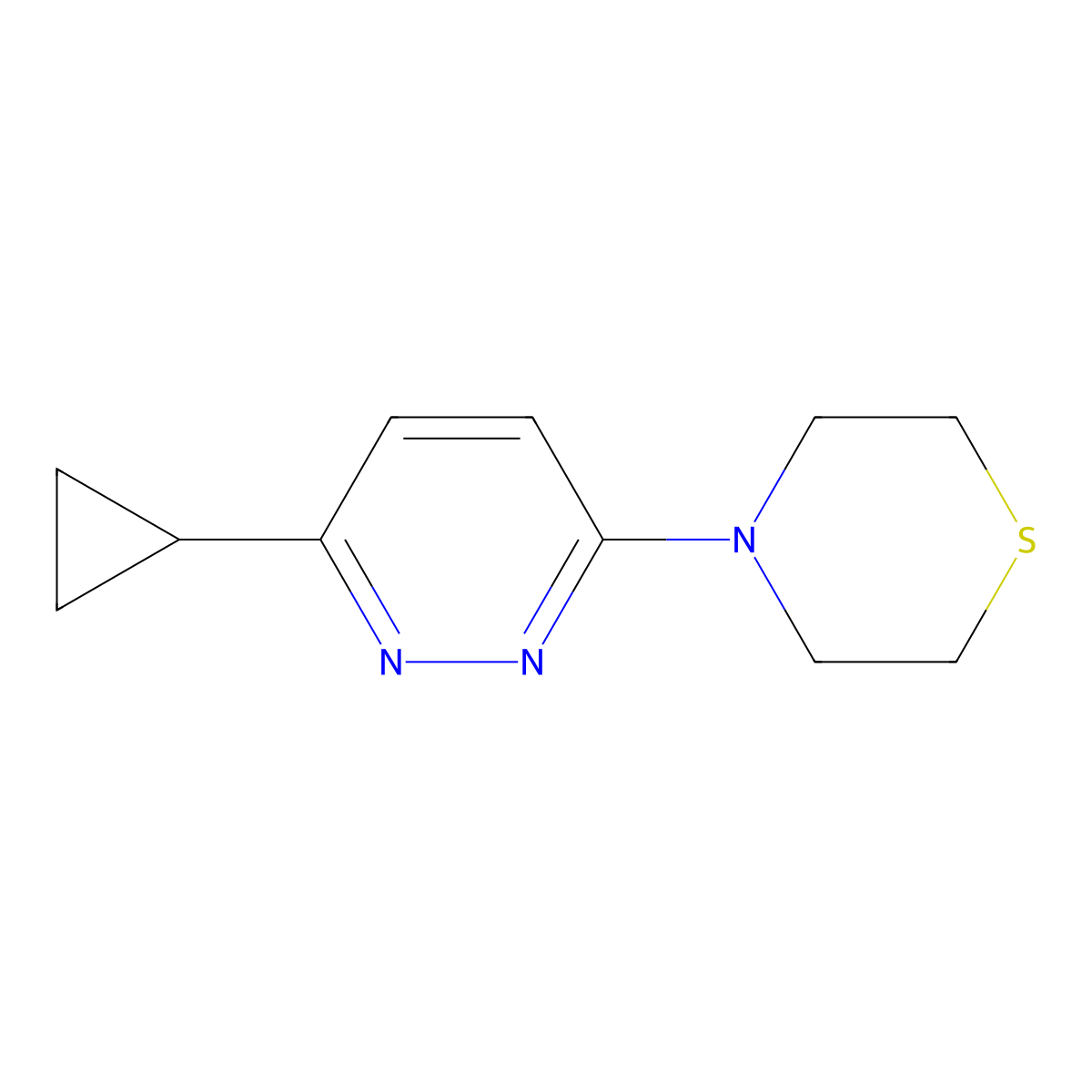4-(6-Cyclopropylpyridazin-3-yl)thiomorpholine molecular structure, CAS 2549042-68-2