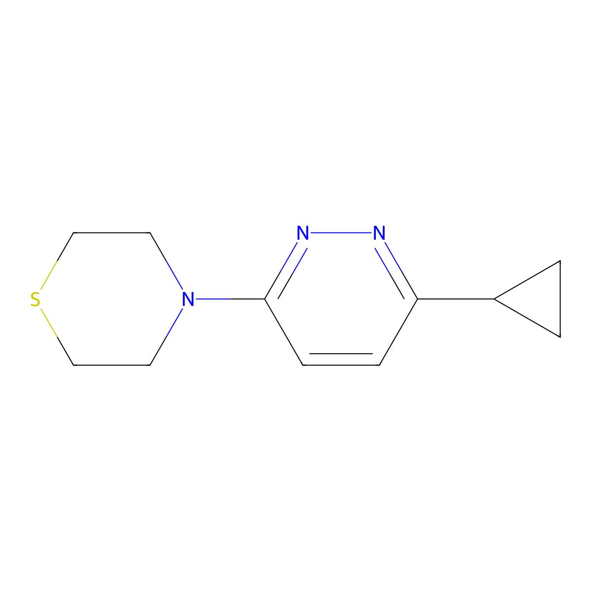 4-(6-Cyclopropylpyridazin-3-yl)thiomorpholine molecular structure, CAS 2549042-68-2