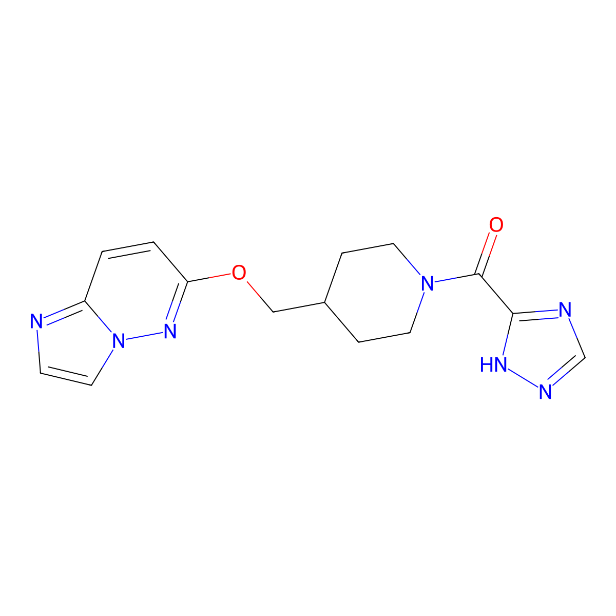4-({imidazo[1,2-b]pyridazin-6-yloxy}methyl)-1-(1H-1,2,4-triazole-3-carbonyl)piperidine molecular structure, CAS 2549042-69-3