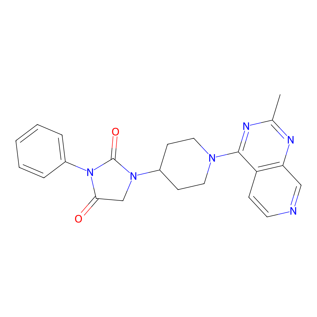 1-(1-{2-Methylpyrido[3,4-d]pyrimidin-4-yl}piperidin-4-yl)-3-phenylimidazolidine-2,4-dione molecular structure, CAS 2549042-71-7
