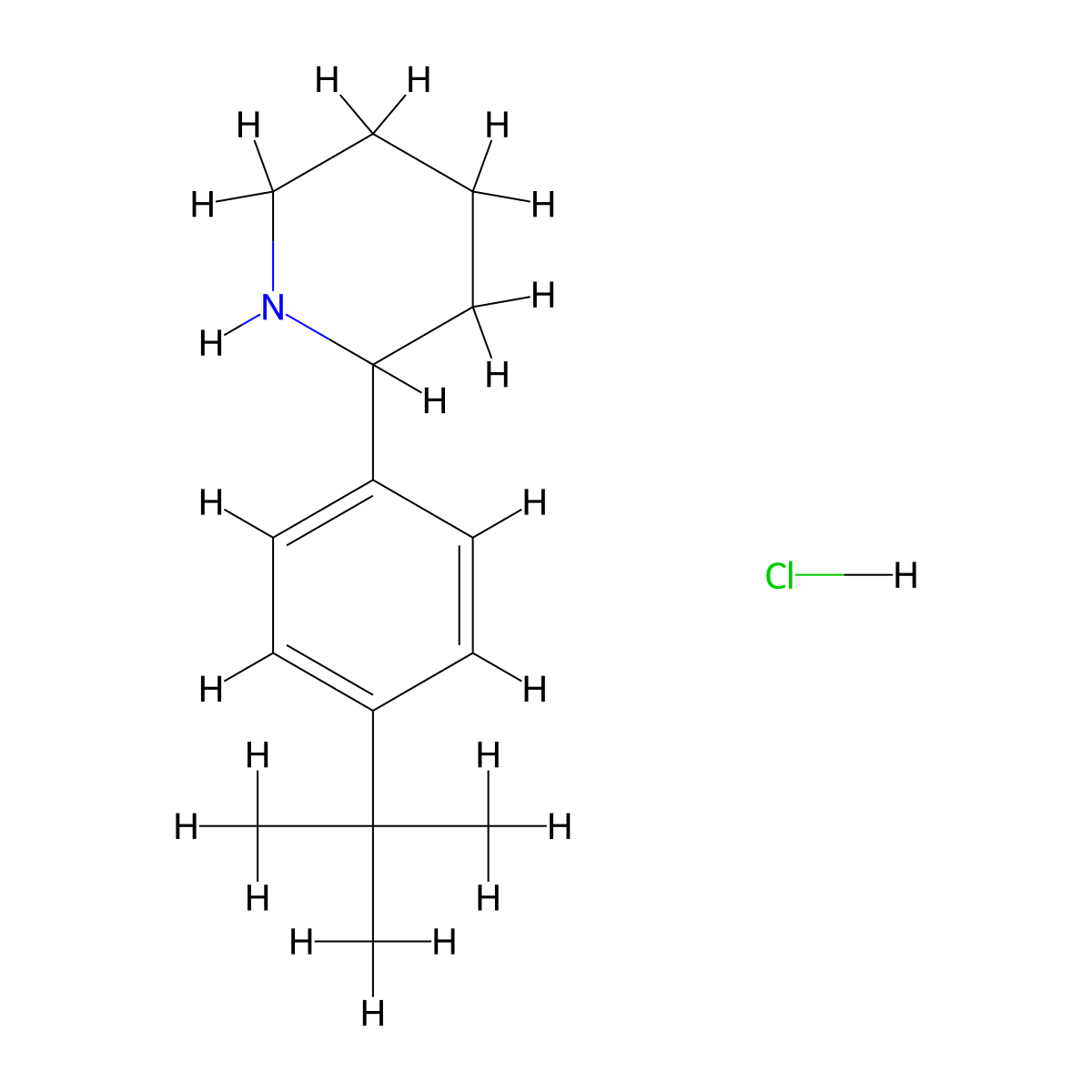 2-(4-Tert-butylphenyl)piperidine;hydrochloride molecular structure, CAS 2549042-98-8