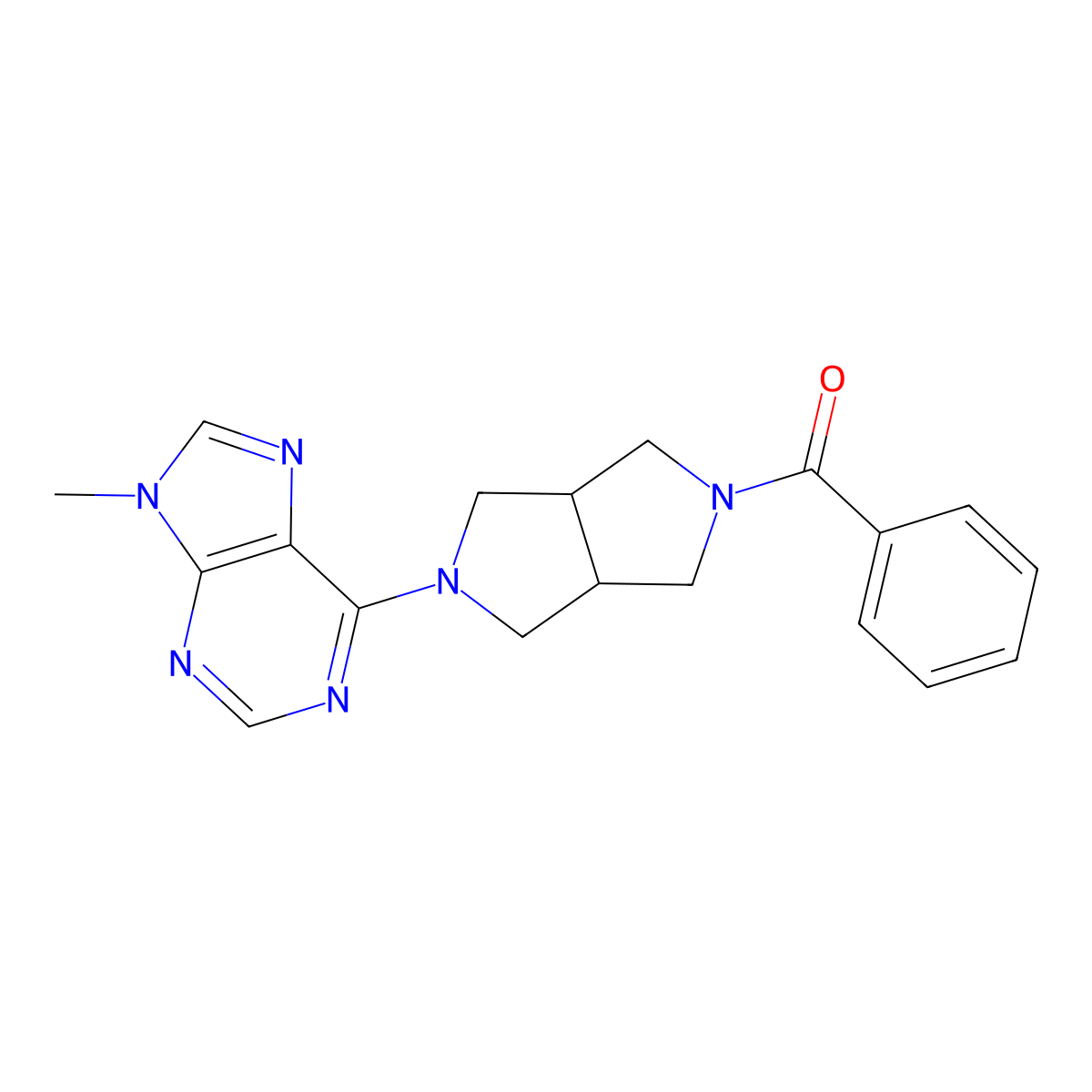 6-{5-benzoyl-octahydropyrrolo[3,4-c]pyrrol-2-yl}-9-methyl-9H-purine molecular structure, CAS 2549043-23-2