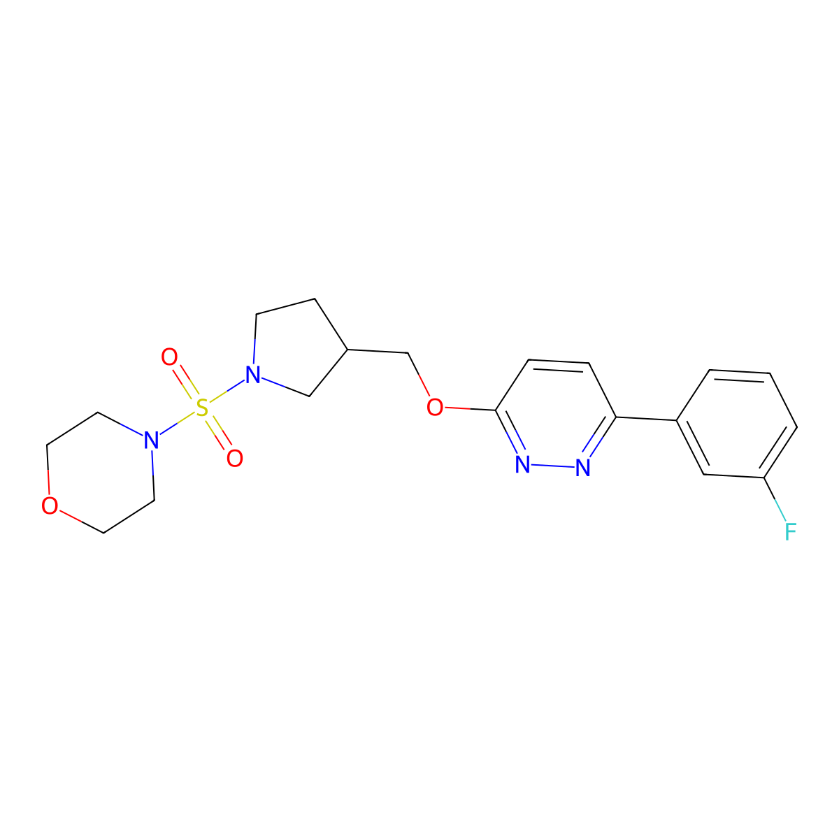 4-{[3-({[6-(3-Fluorophenyl)pyridazin-3-yl]oxy}methyl)pyrrolidin-1-yl]sulfonyl}morpholine molecular structure, CAS 2549043-39-0